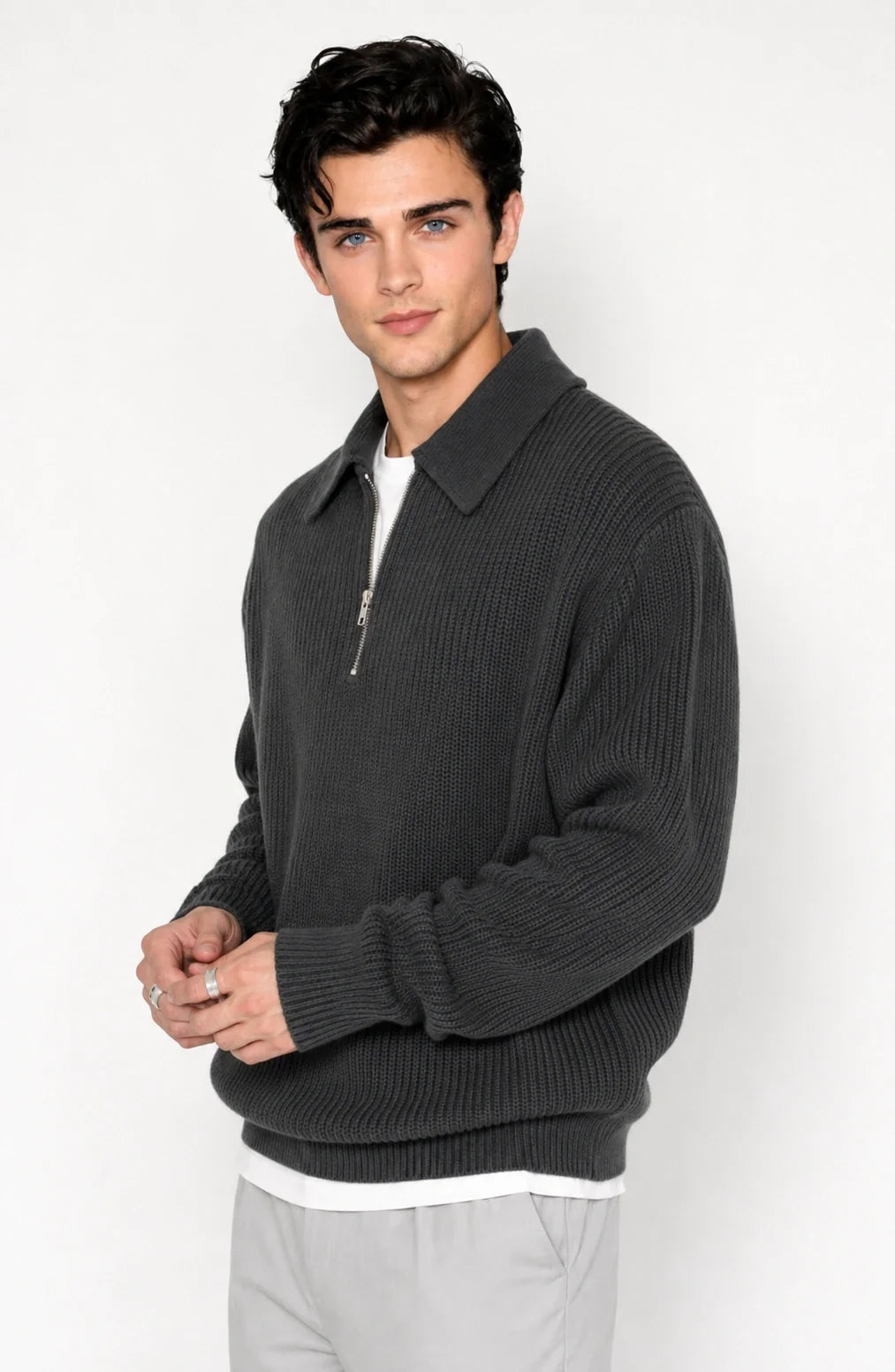 Jovera Joyce Valmont Quarter-Zip Ribbed Knit