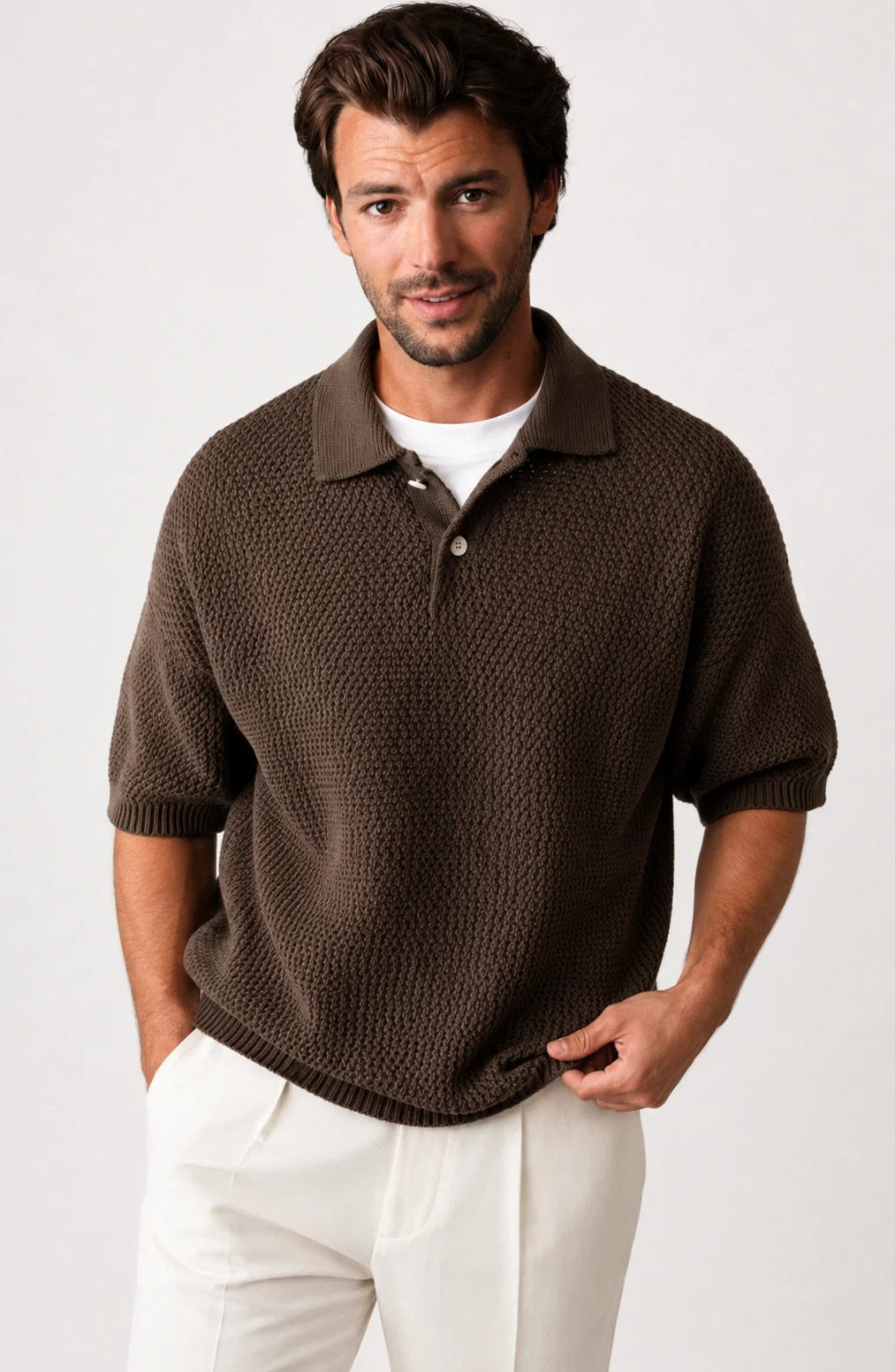 Jovera Joyce Savoy Open-Knit Polo