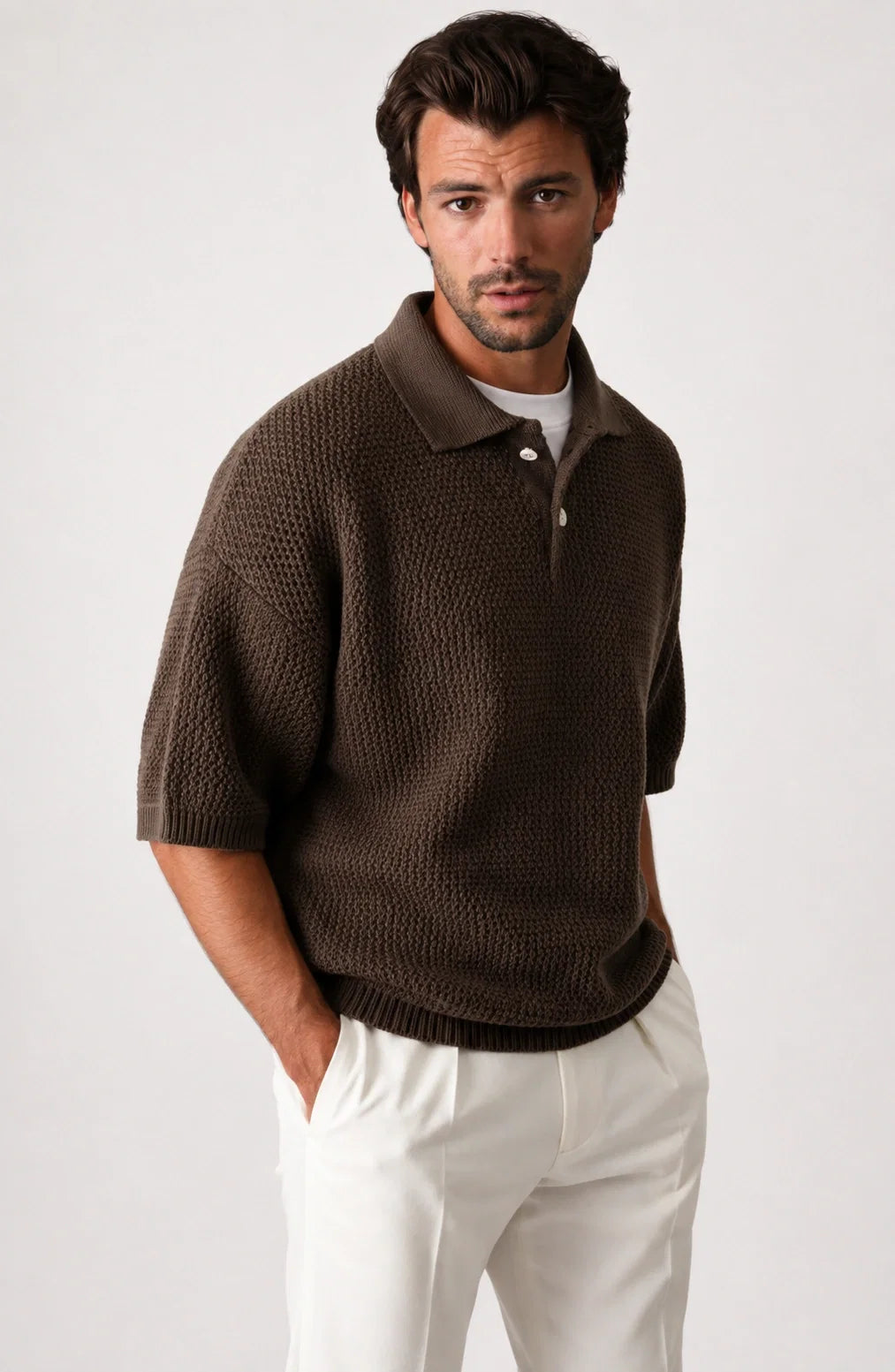Jovera Joyce Savoy Open-Knit Polo