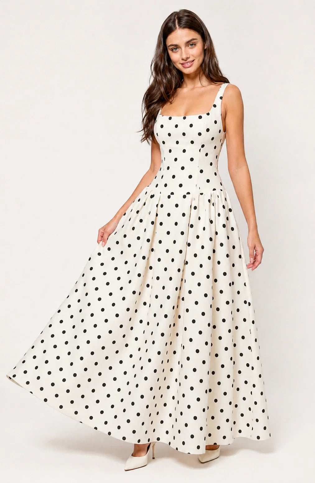 Etoile Noire Polka Maxi Dress