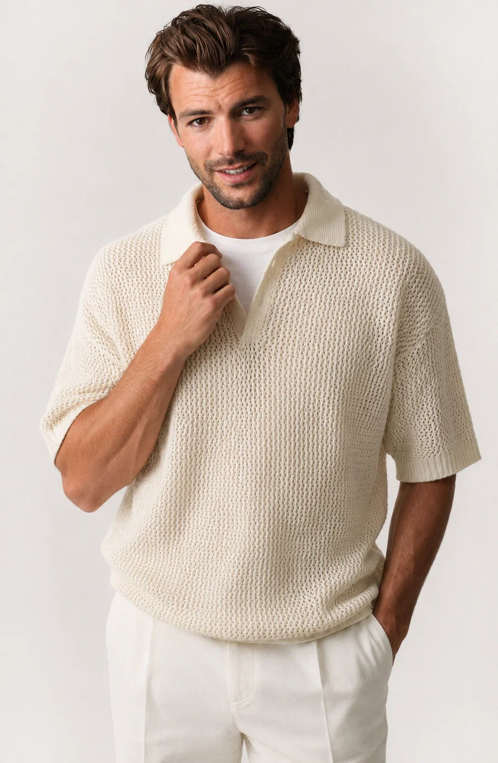 Jovera Joyce Savoy Open-Knit Polo