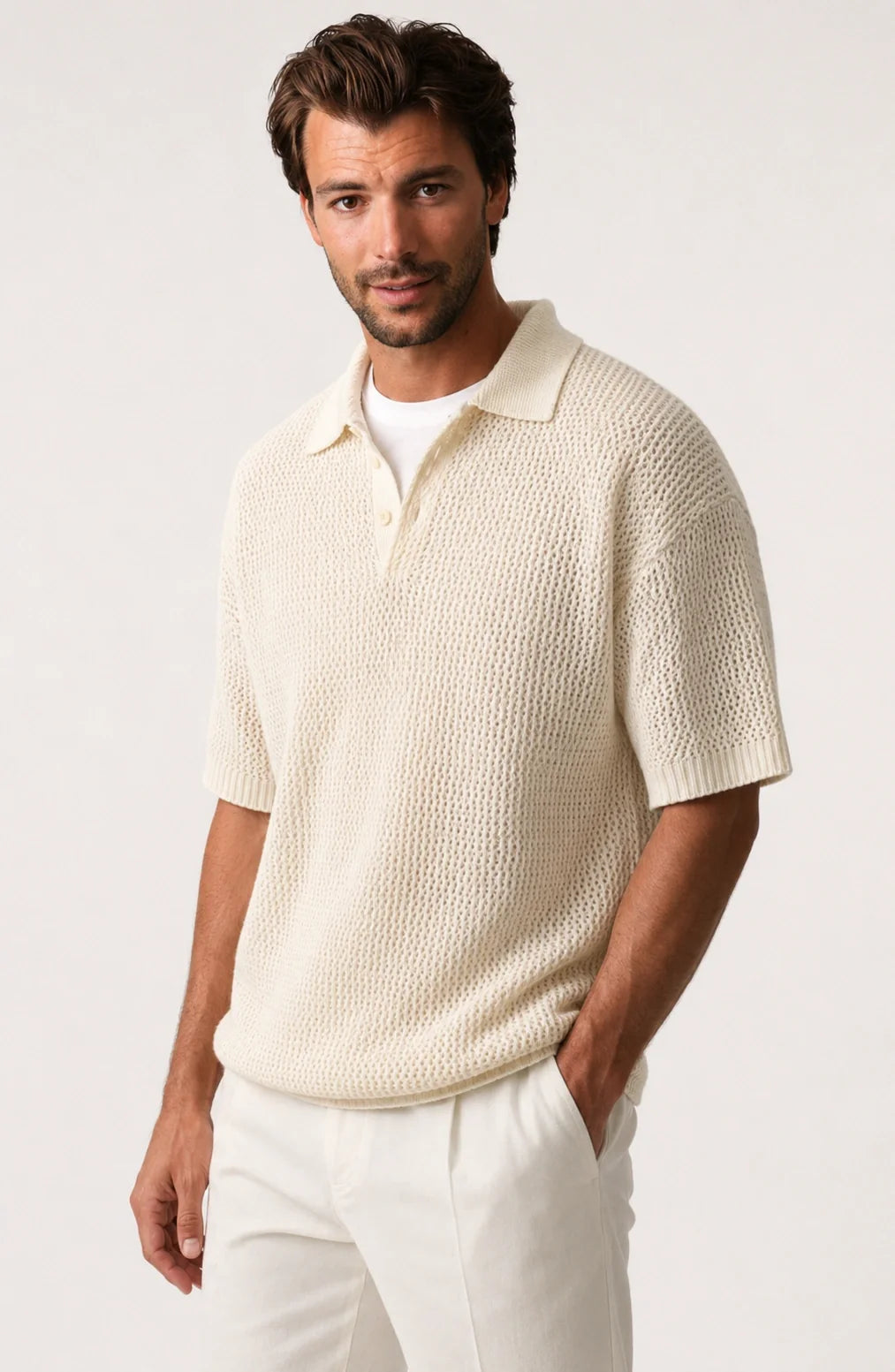Jovera Joyce Savoy Open-Knit Polo