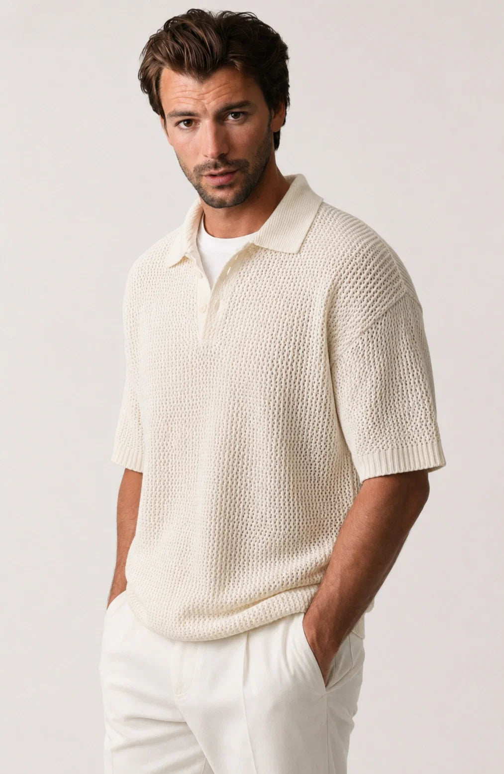 Jovera Joyce Savoy Open-Knit Polo