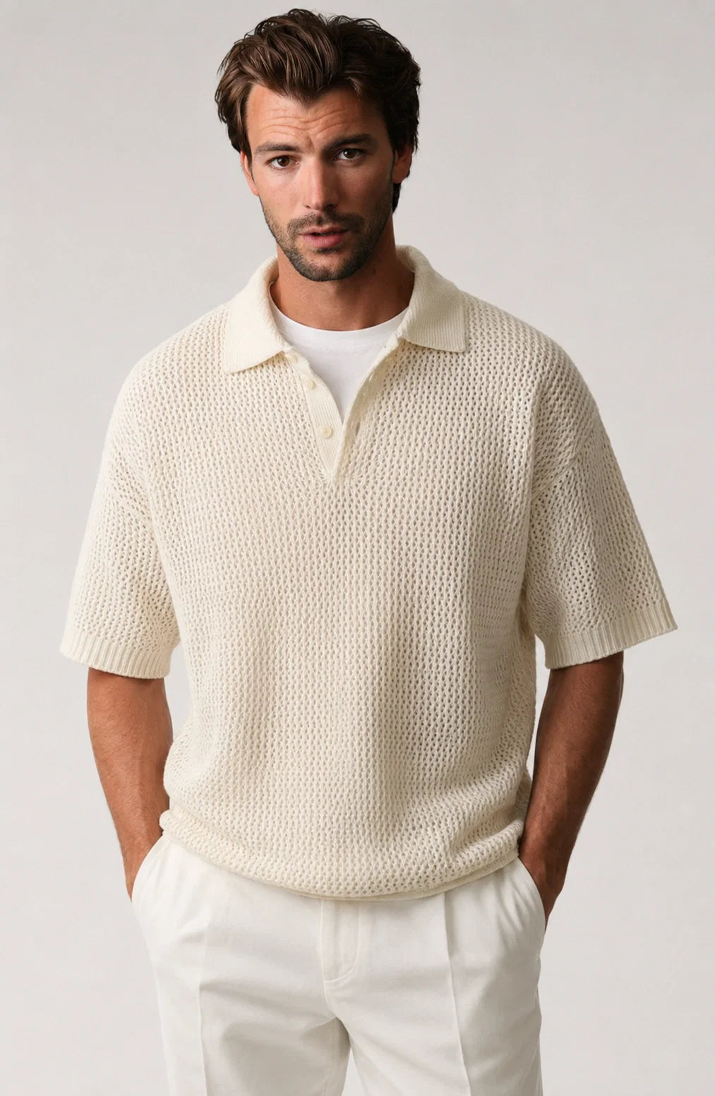 Jovera Joyce Savoy Open-Knit Polo