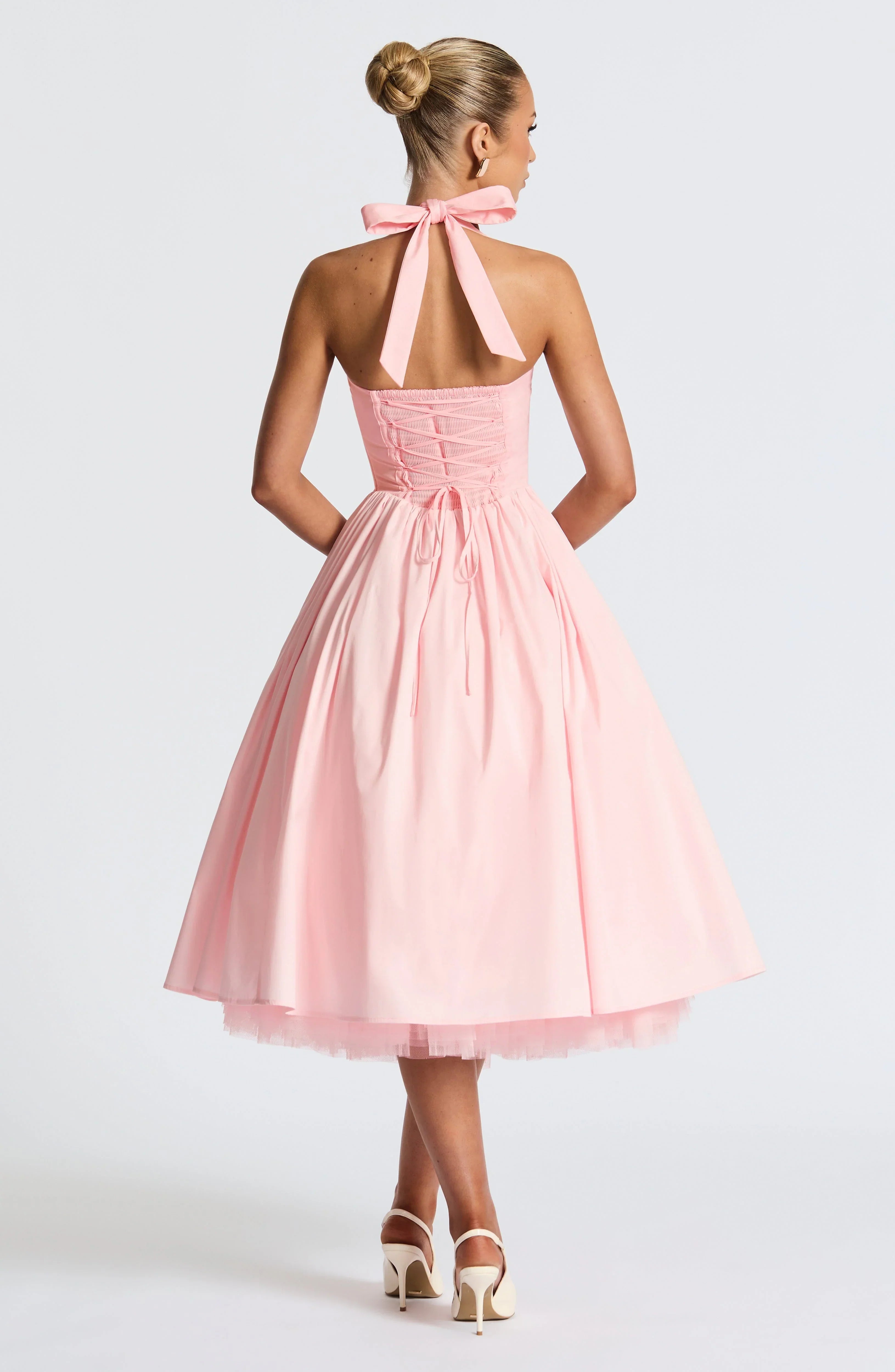 Hanging Collar Sexy Slim Fit Backless Mid-length Sweet Mesh Temperament Dress Jovera Joyce