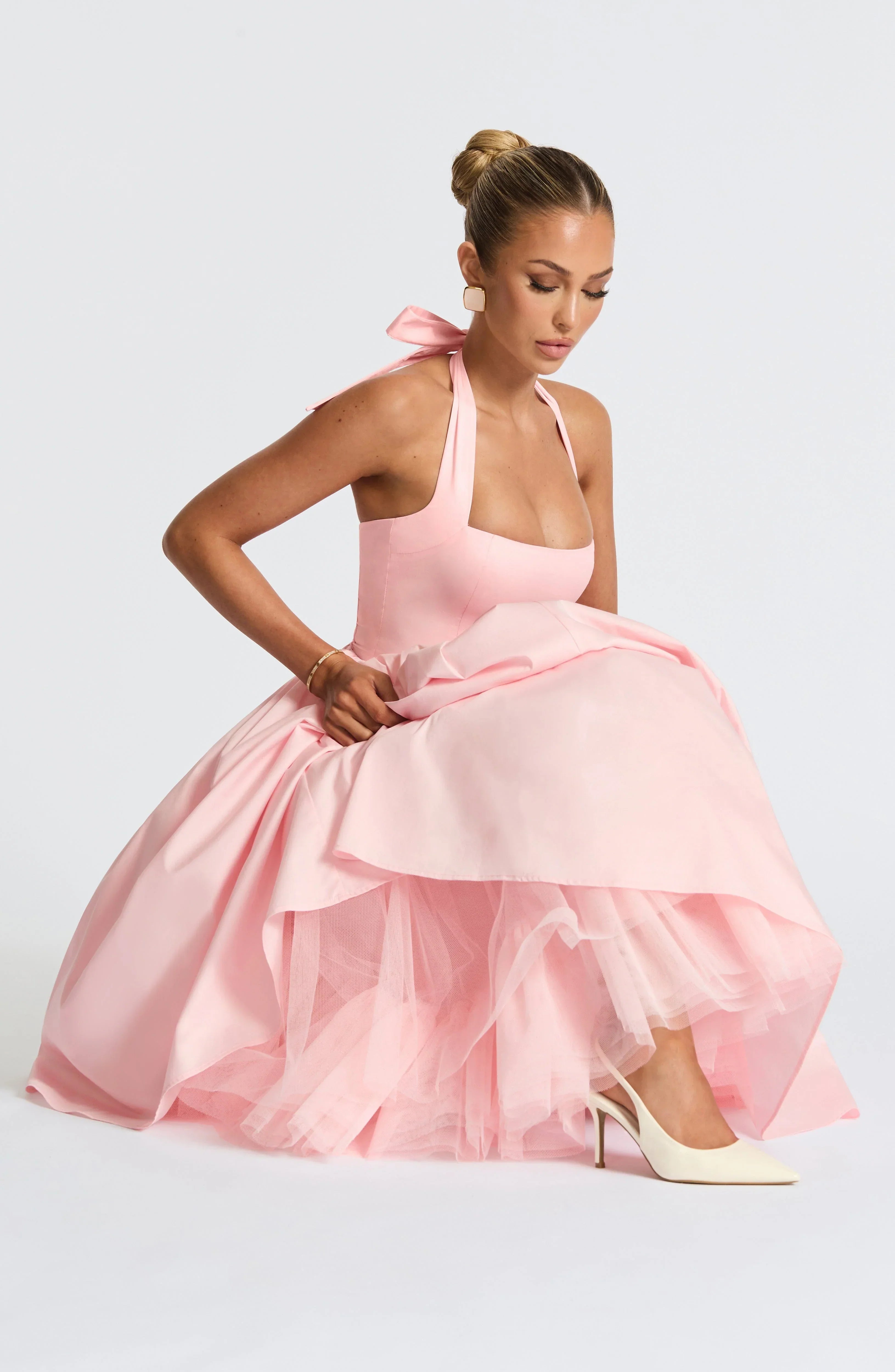 Hanging Collar Sexy Slim Fit Backless Mid-length Sweet Mesh Temperament Dress Jovera Joyce