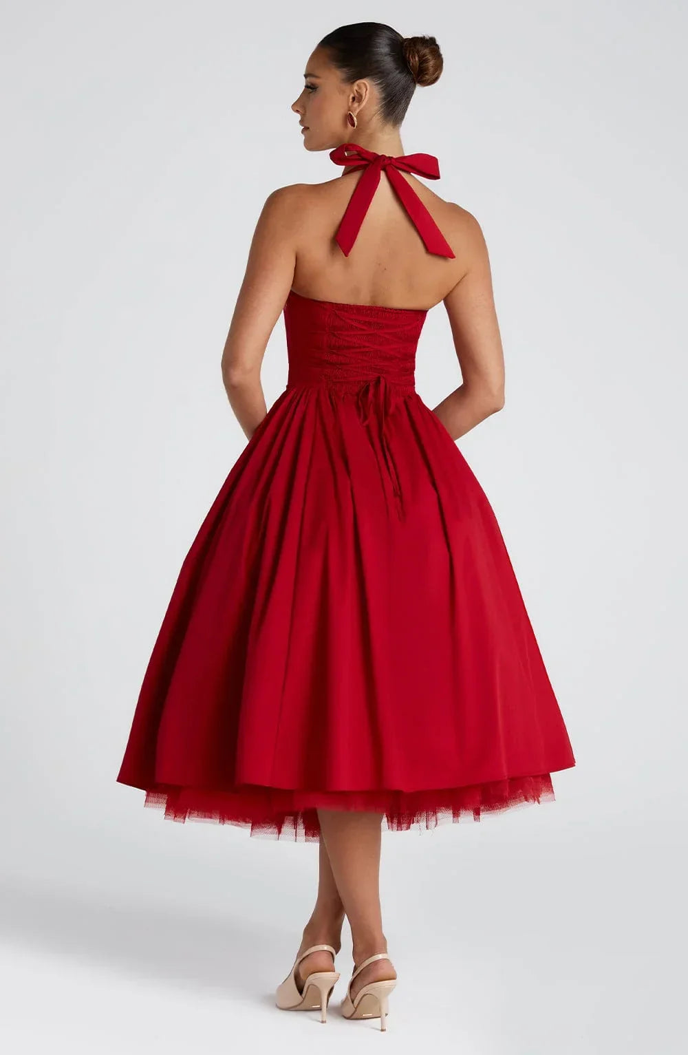 Hanging Collar Sexy Slim Fit Backless Mid-length Sweet Mesh Temperament Dress Jovera Joyce