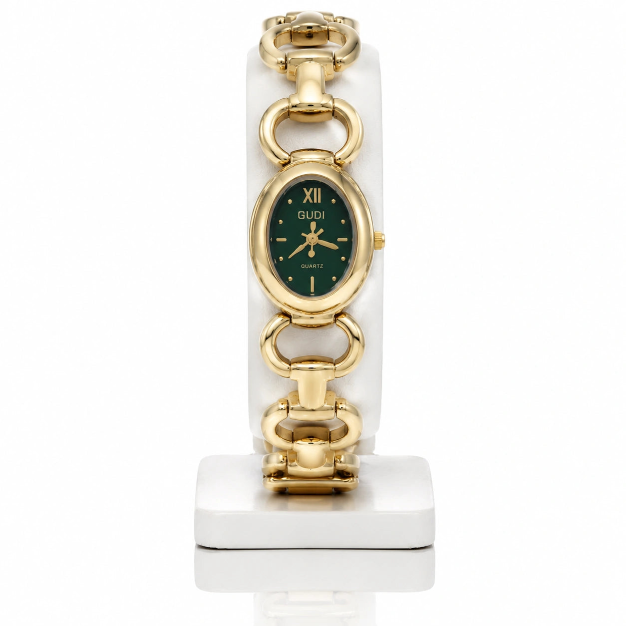 Jovera Joyce Élan Verde Gold Link Women’s Luxury Timepiece