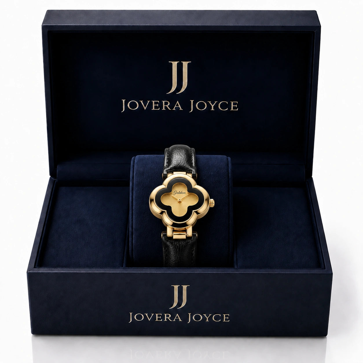 Jovera Joyce Noir Étoile Women’s Luxury Clover Timepiece