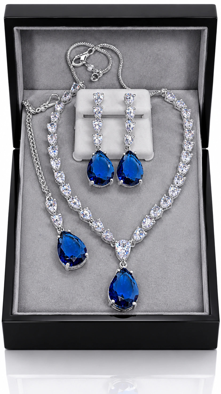 Jovera Joyce Sapphire Lumière Teardrop Crystal Ensemble