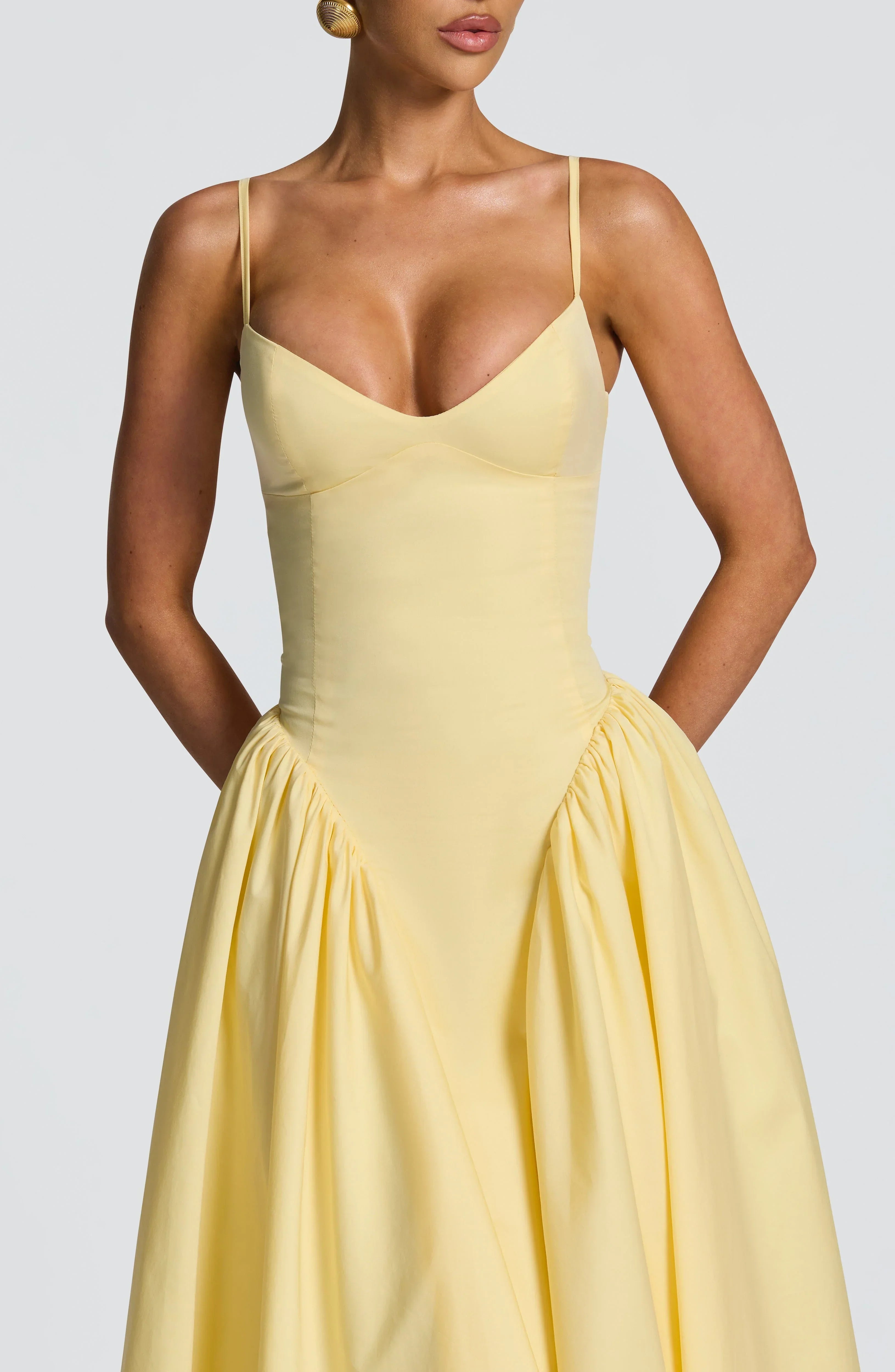 Body Hugging Pleated Strap Dress Jovera Joyce
