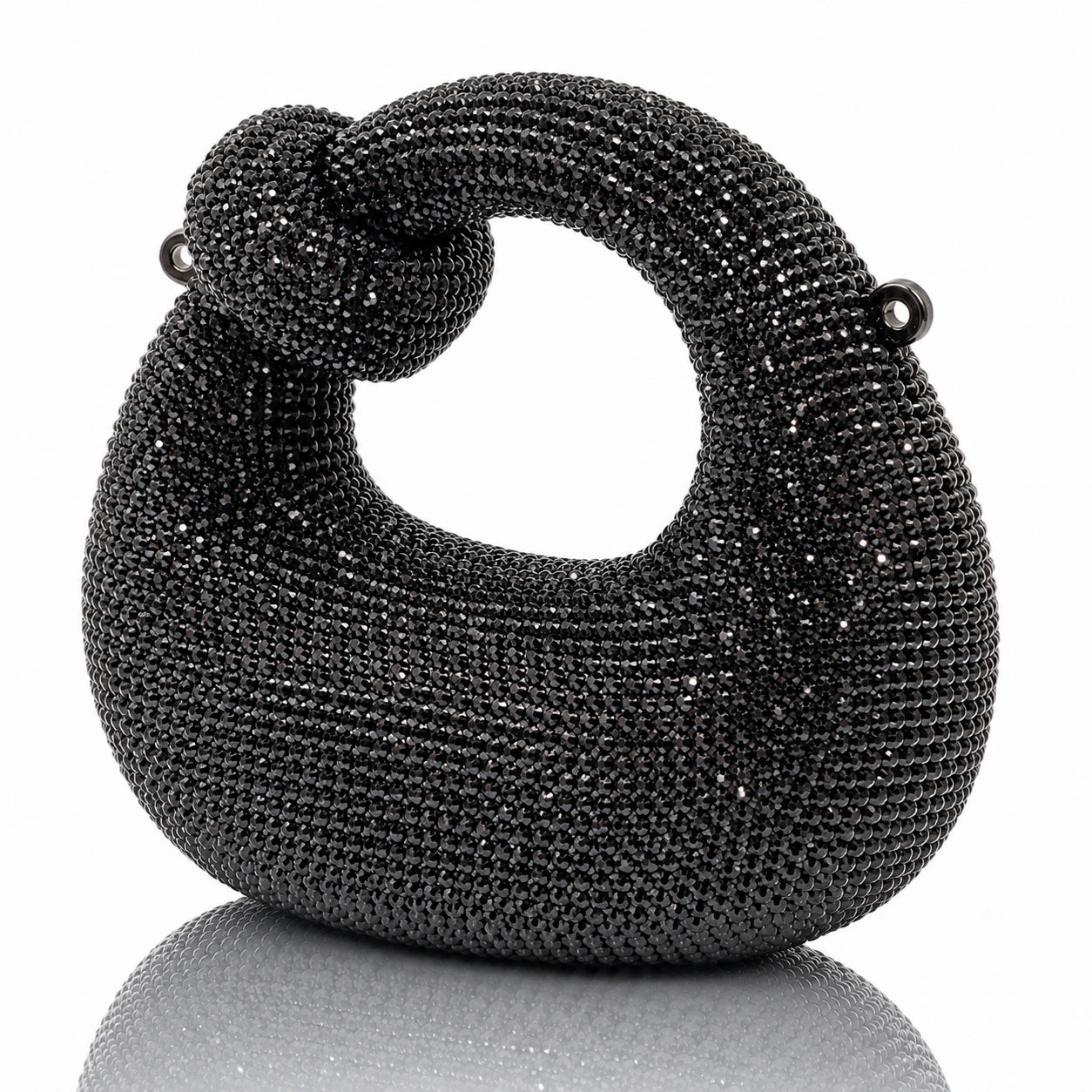 Jovera Joyce Noir Éclipse Crystal Sculptural Handbag
