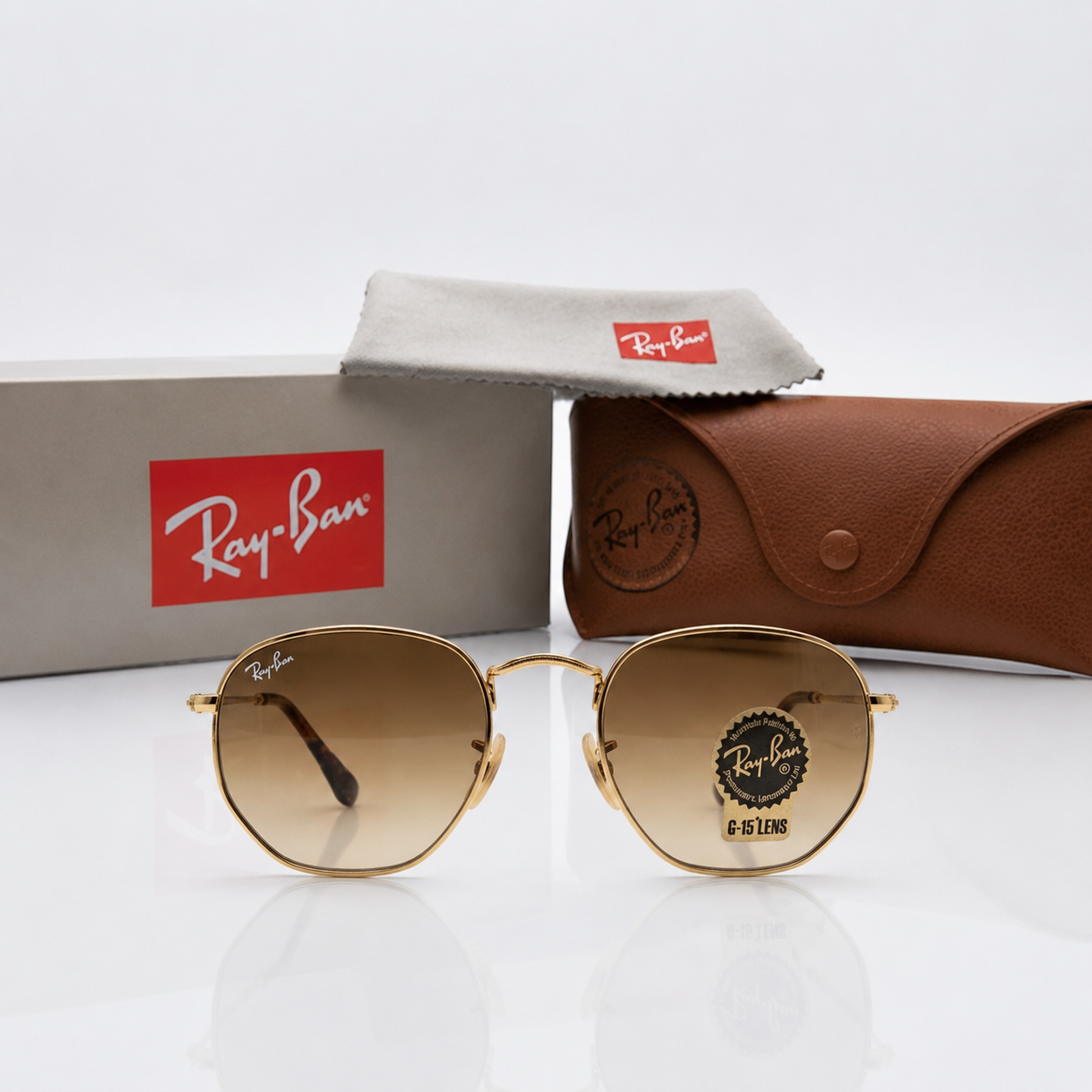 Ray-Ban Hexagonal Classic Gold-Tone (RB 3548N) Sunglasses