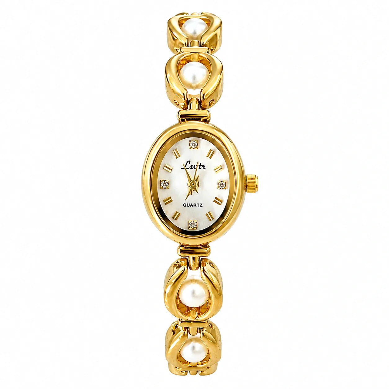 Jovera Joyce Aurélle Pearl Gold-Plated Bracelet Watch