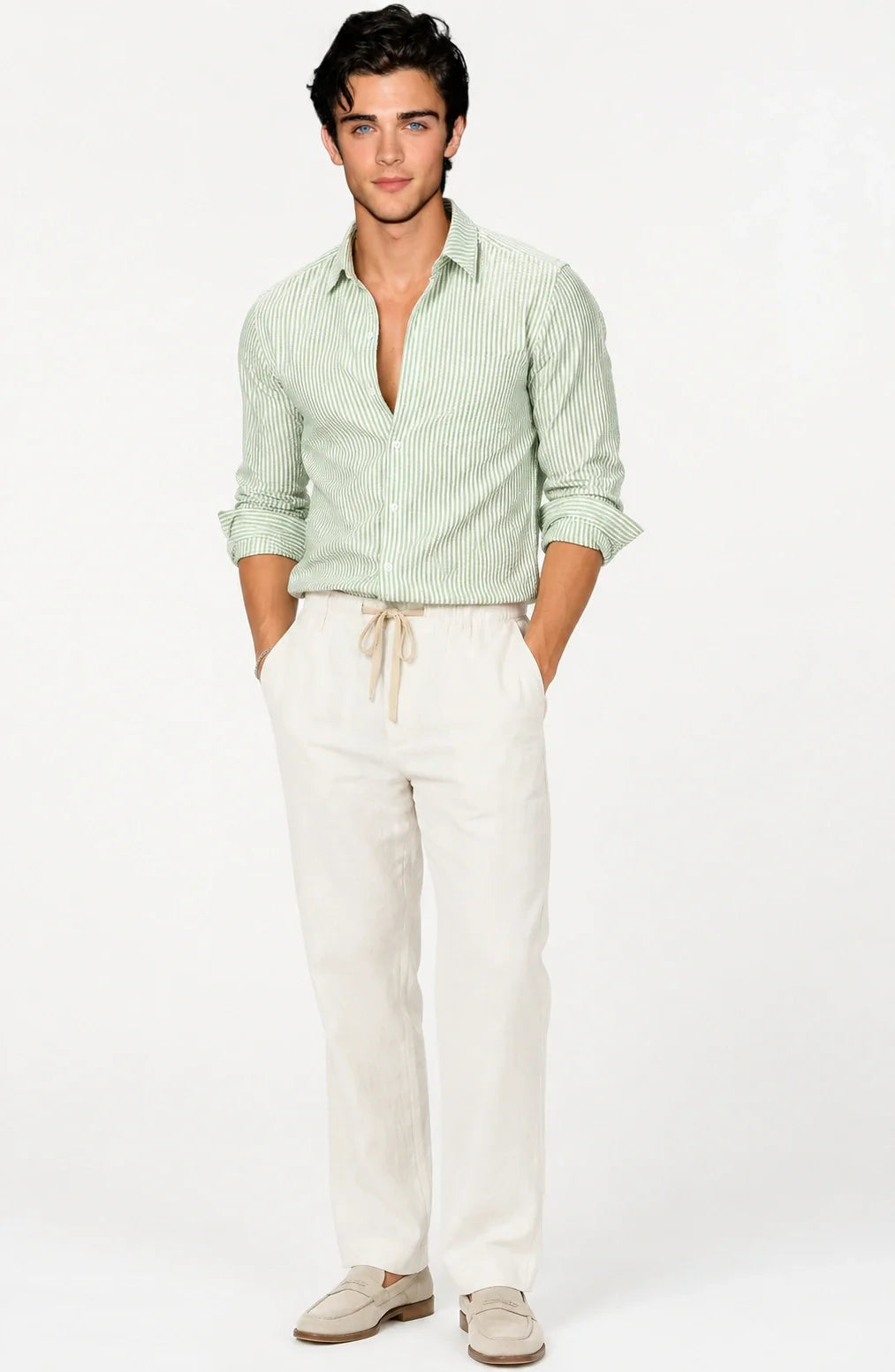 Jovera Joyce Riviera Seersucker Stripe Shirt