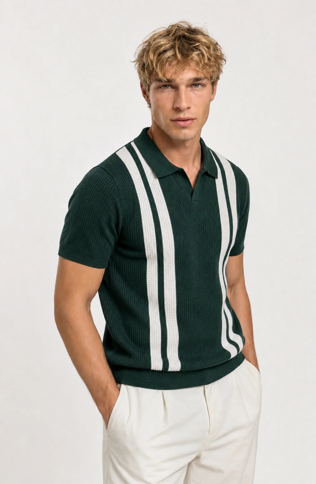 Jovera Joyce Rivière Heritage Stripe Knit Polo