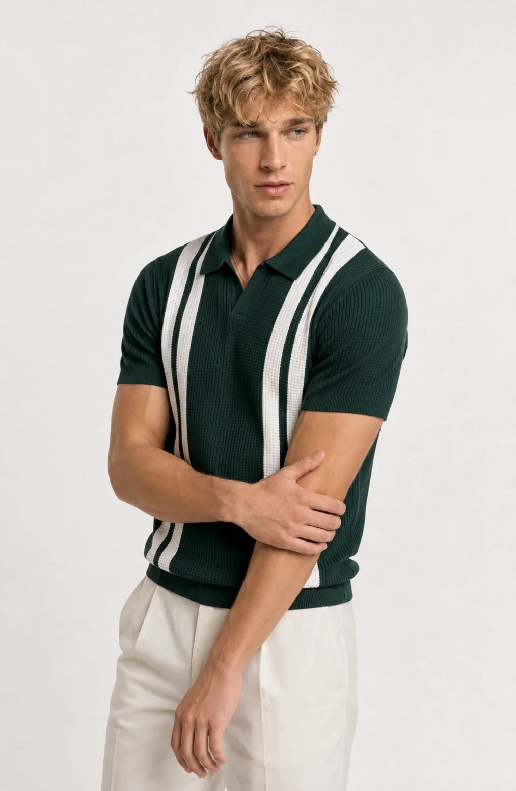 Jovera Joyce Rivière Heritage Stripe Knit Polo