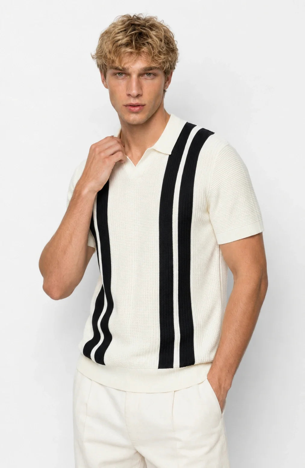 Jovera Joyce Rivière Heritage Stripe Knit Polo