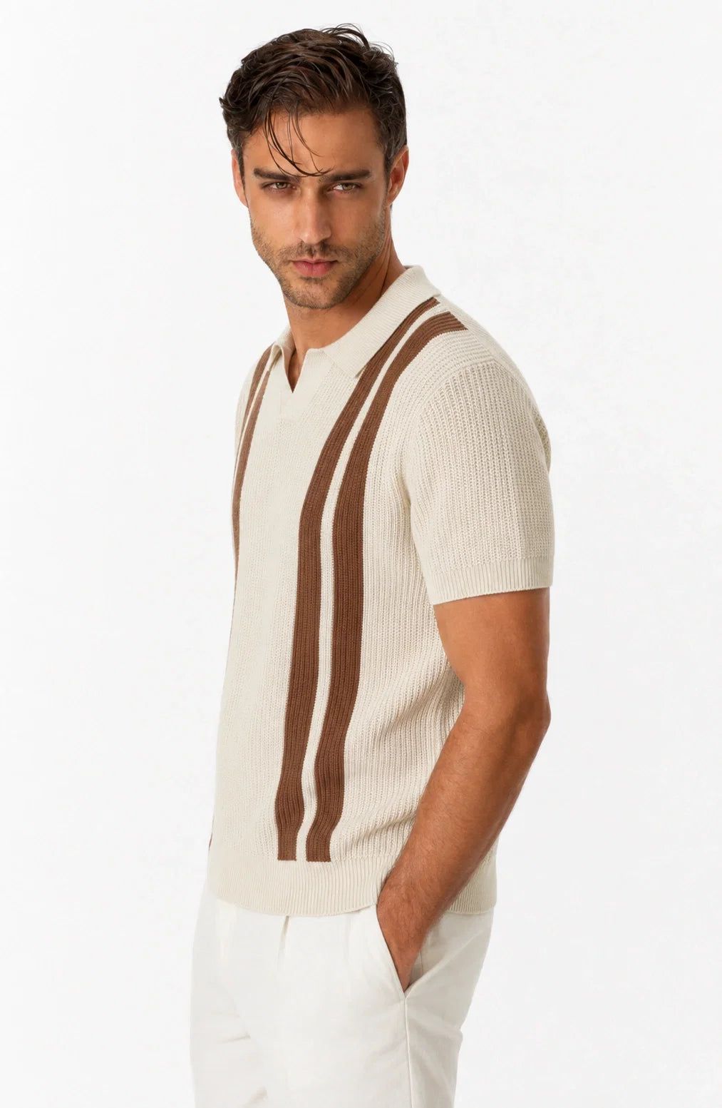 Jovera Joyce Rivière Heritage Stripe Knit Polo