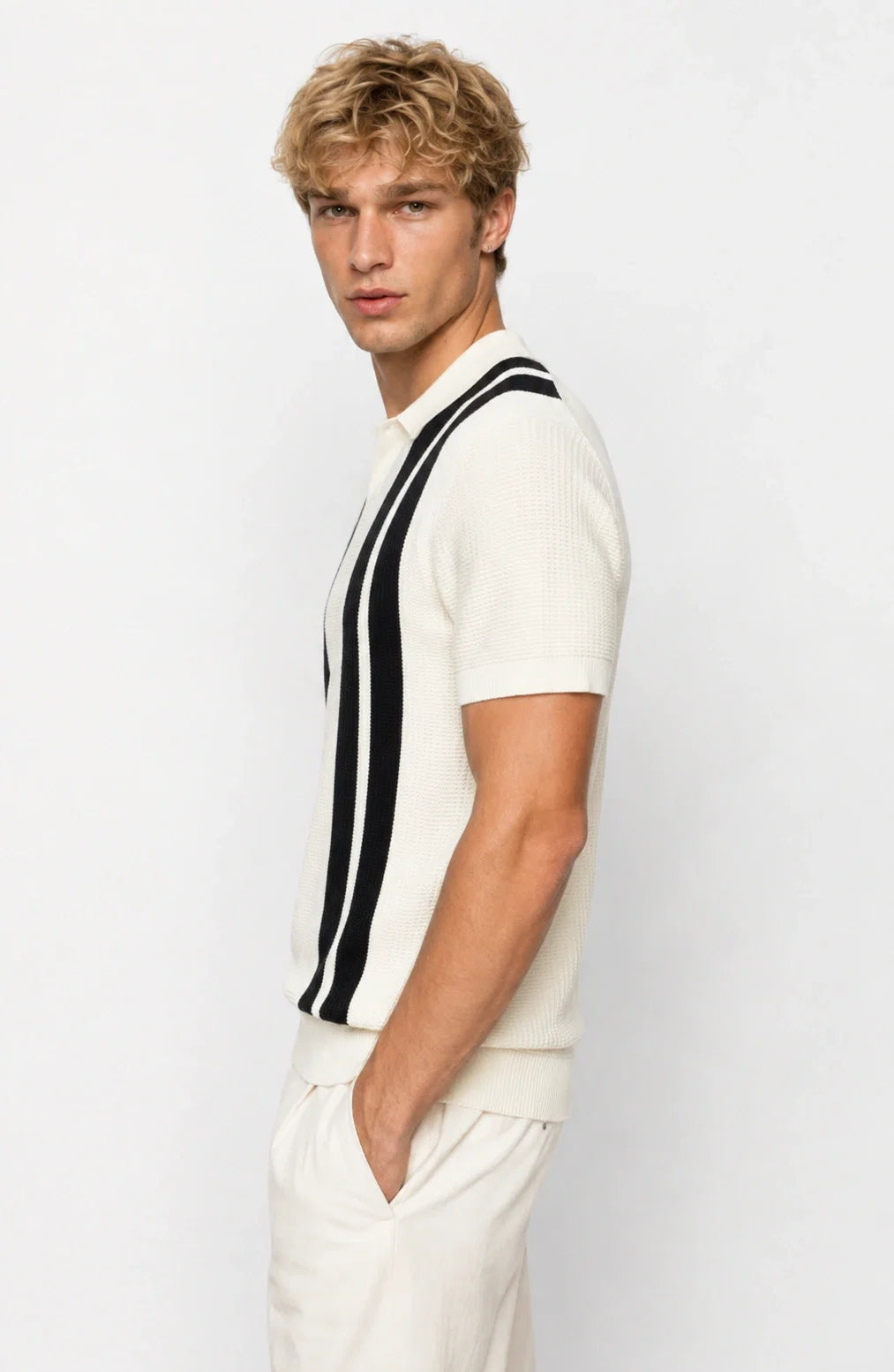 Jovera Joyce Rivière Heritage Stripe Knit Polo