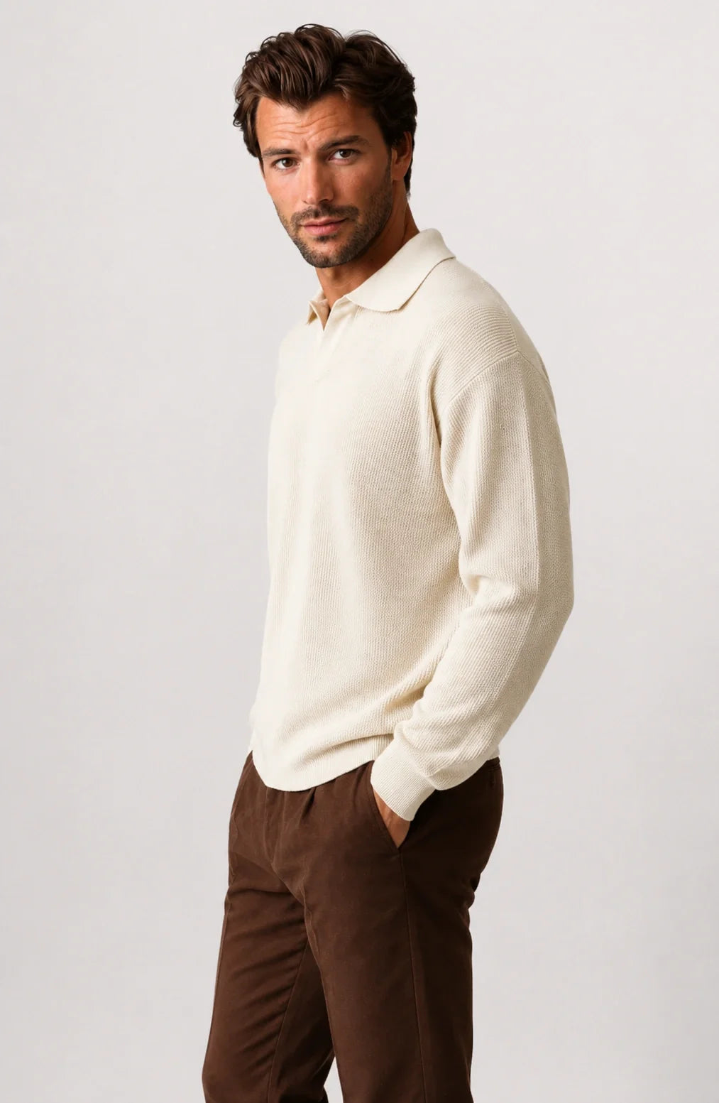 Jovera Joyce Auremont Long-Sleeve Knit Polo