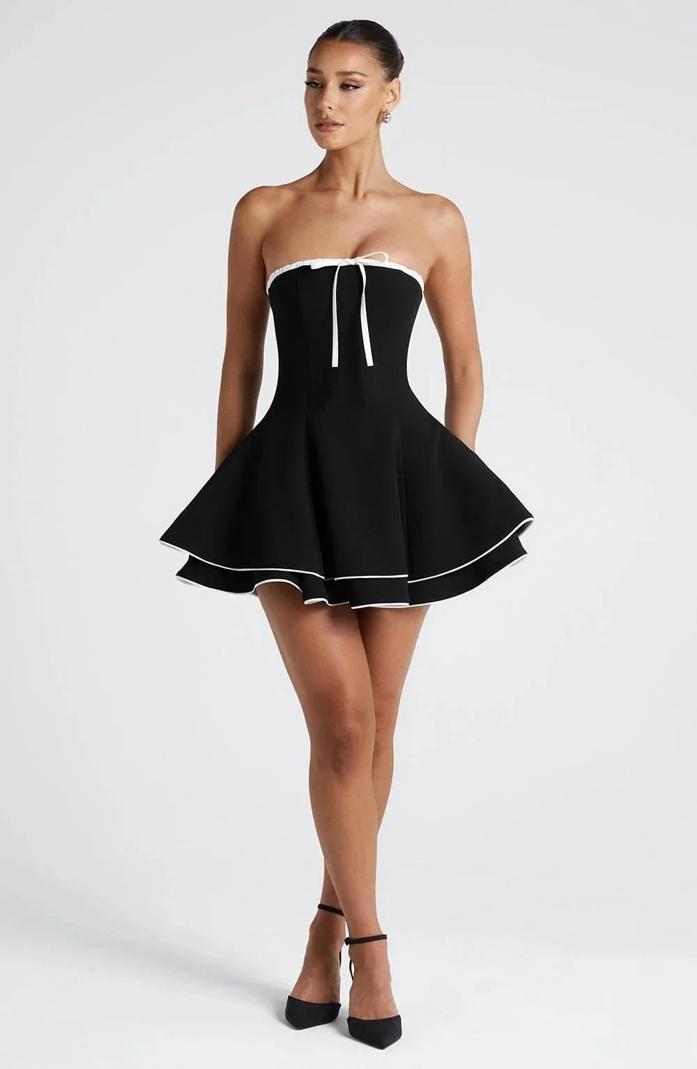 Noir Évelyne A-Line Mini Dress - Jovera Joyce