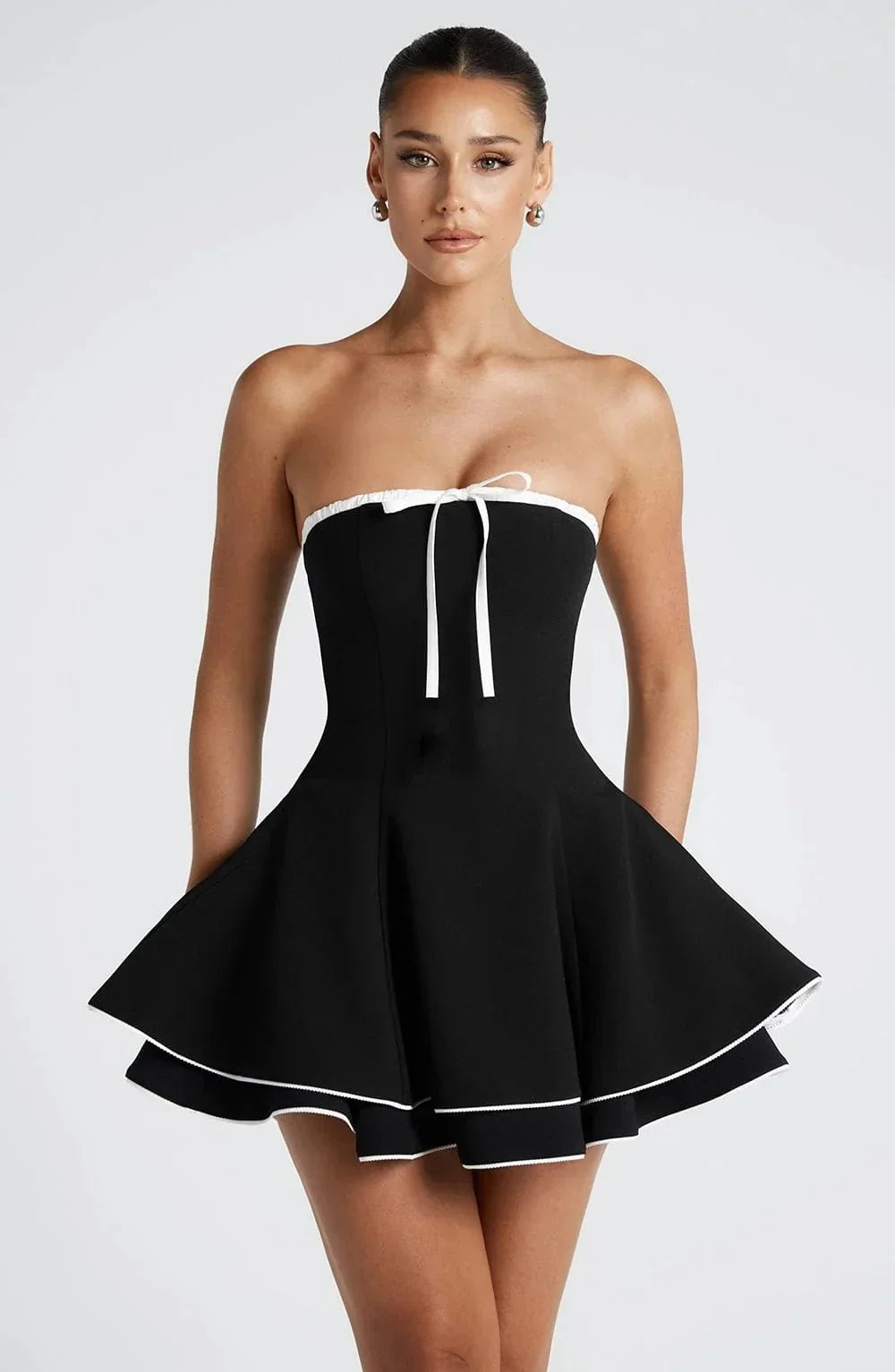 Noir Évelyne A-Line Mini Dress - Jovera Joyce