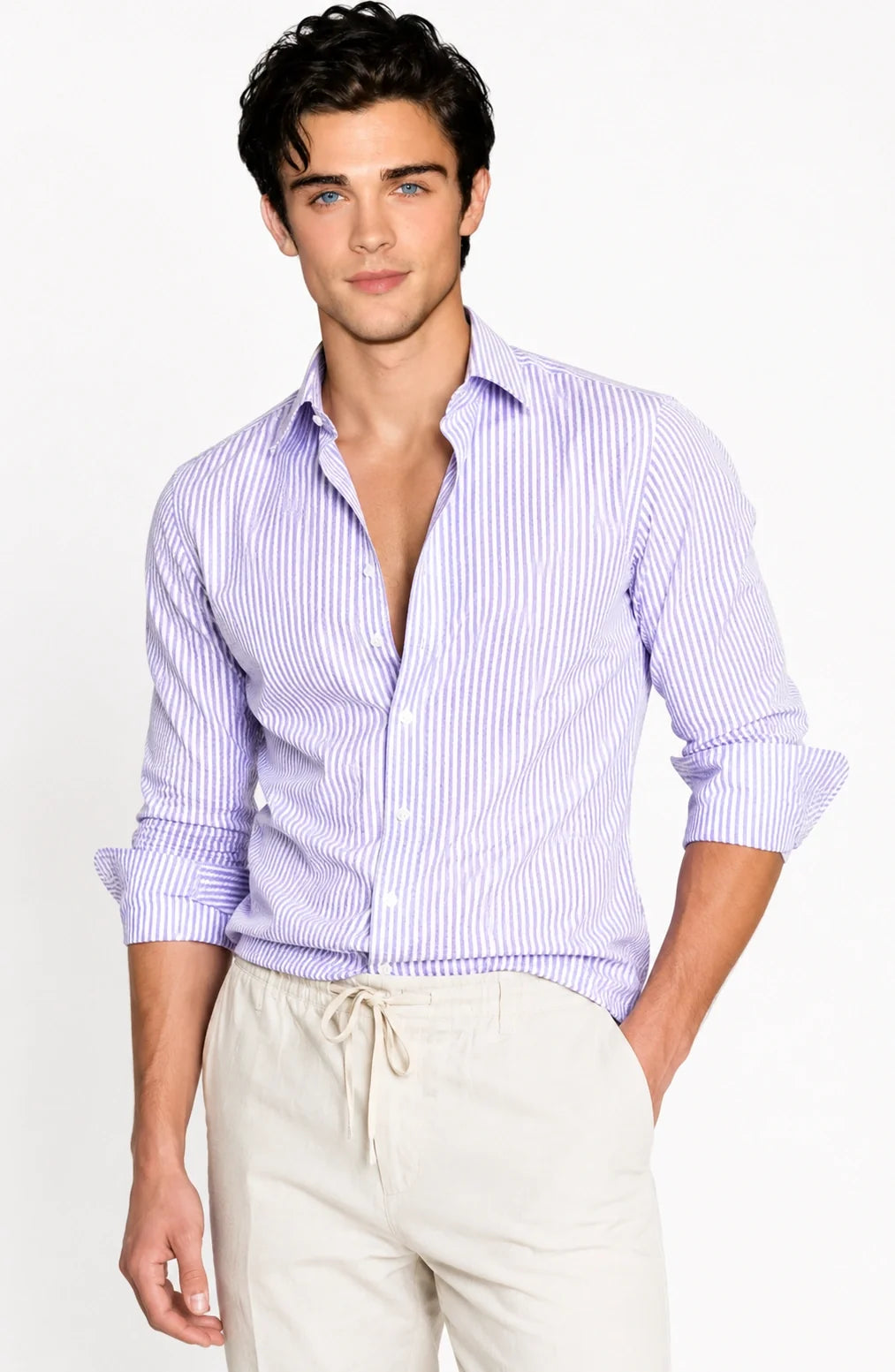 Jovera Joyce Riviera Seersucker Stripe Shirt