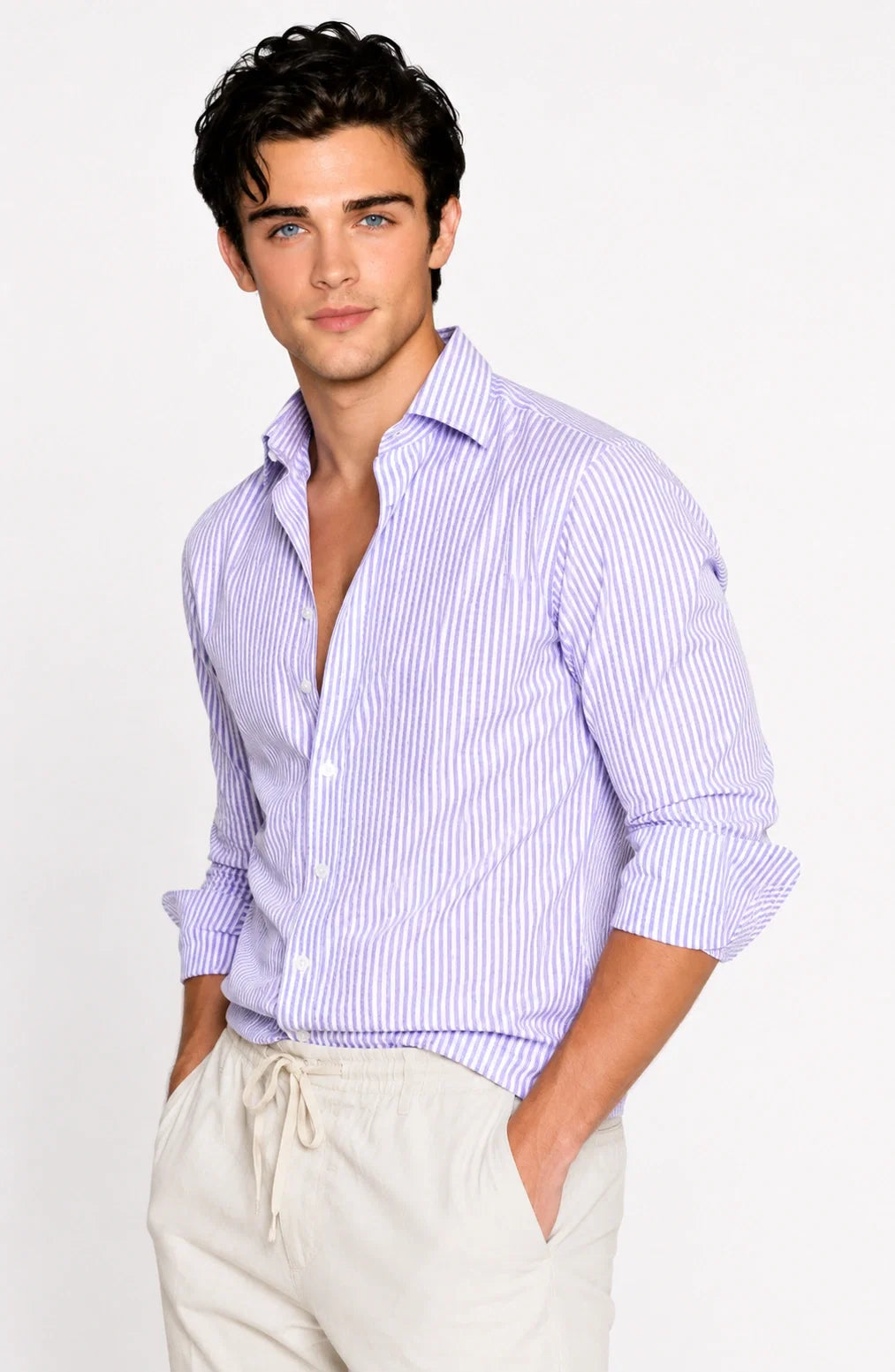 Jovera Joyce Riviera Seersucker Stripe Shirt