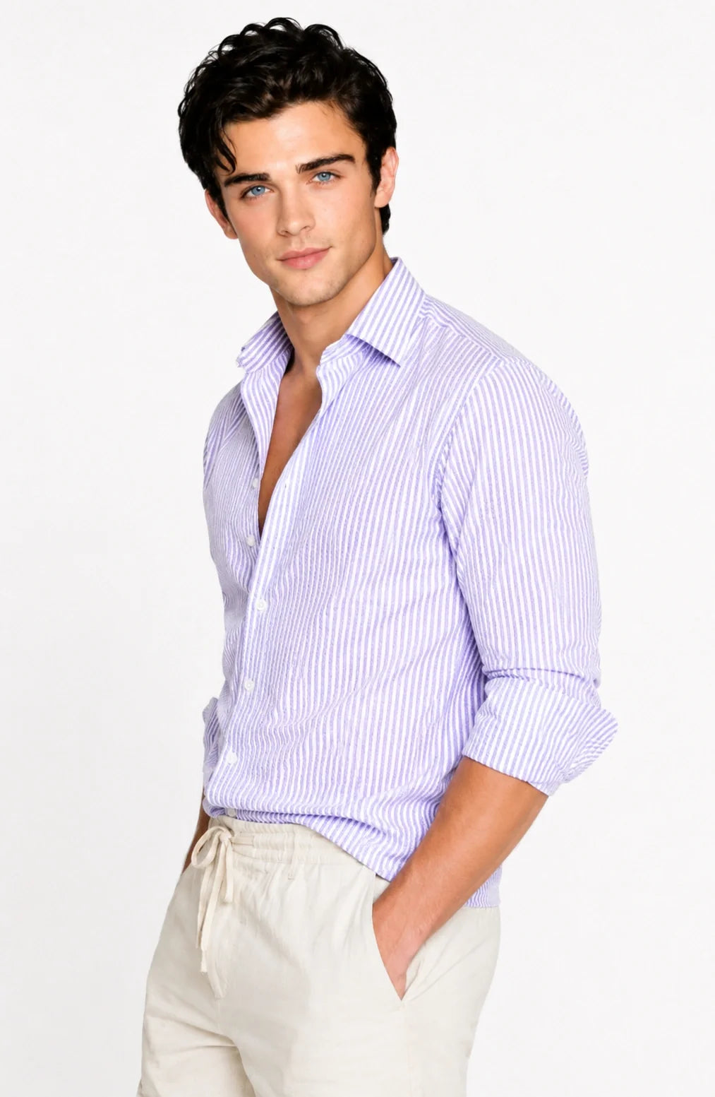 Jovera Joyce Riviera Seersucker Stripe Shirt