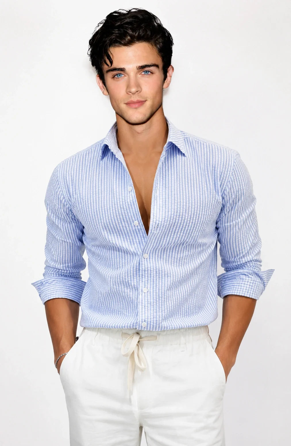 Jovera Joyce Riviera Seersucker Stripe Shirt