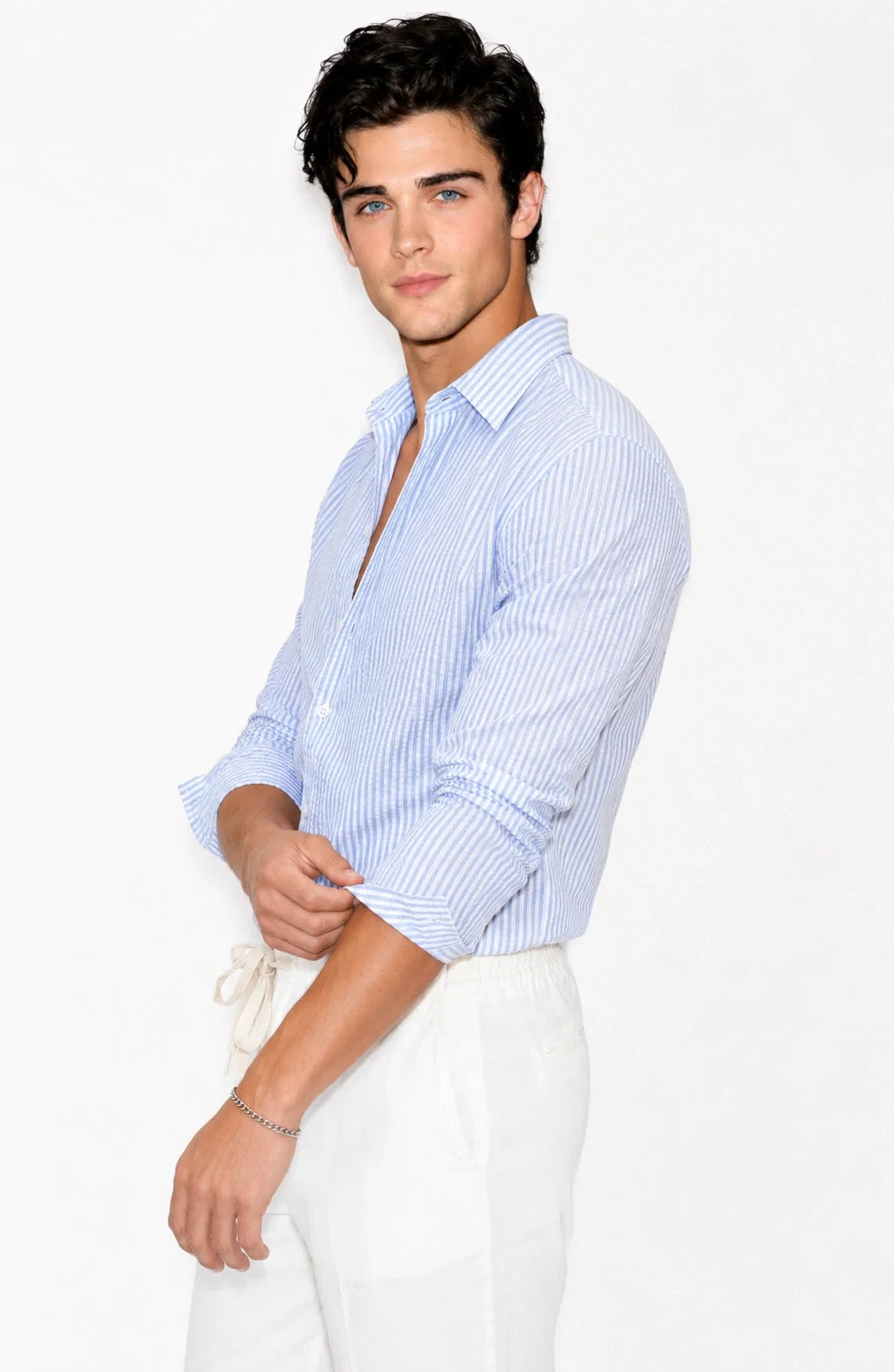 Jovera Joyce Riviera Seersucker Stripe Shirt