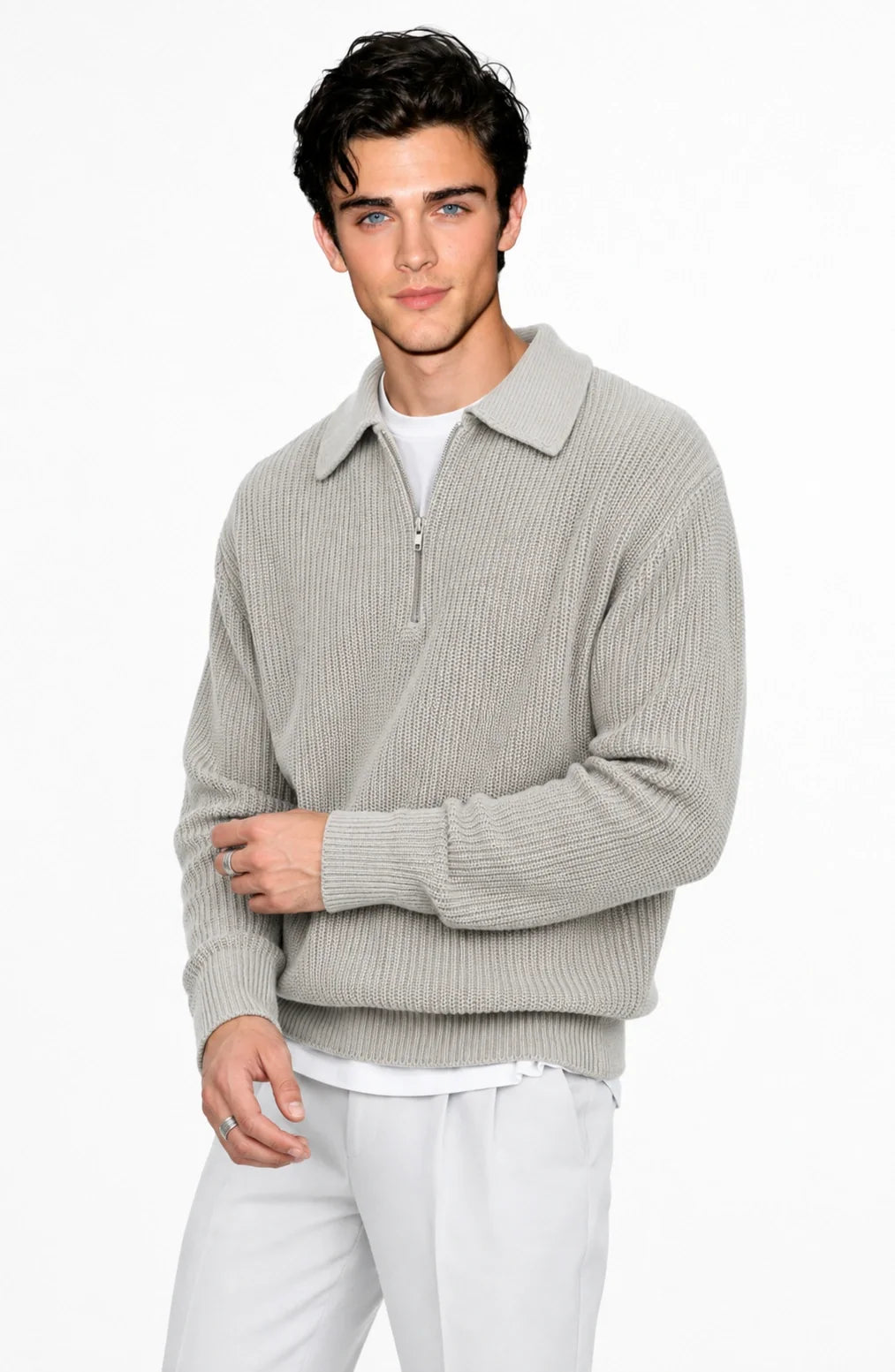 Jovera Joyce Valmont Quarter-Zip Ribbed Knit