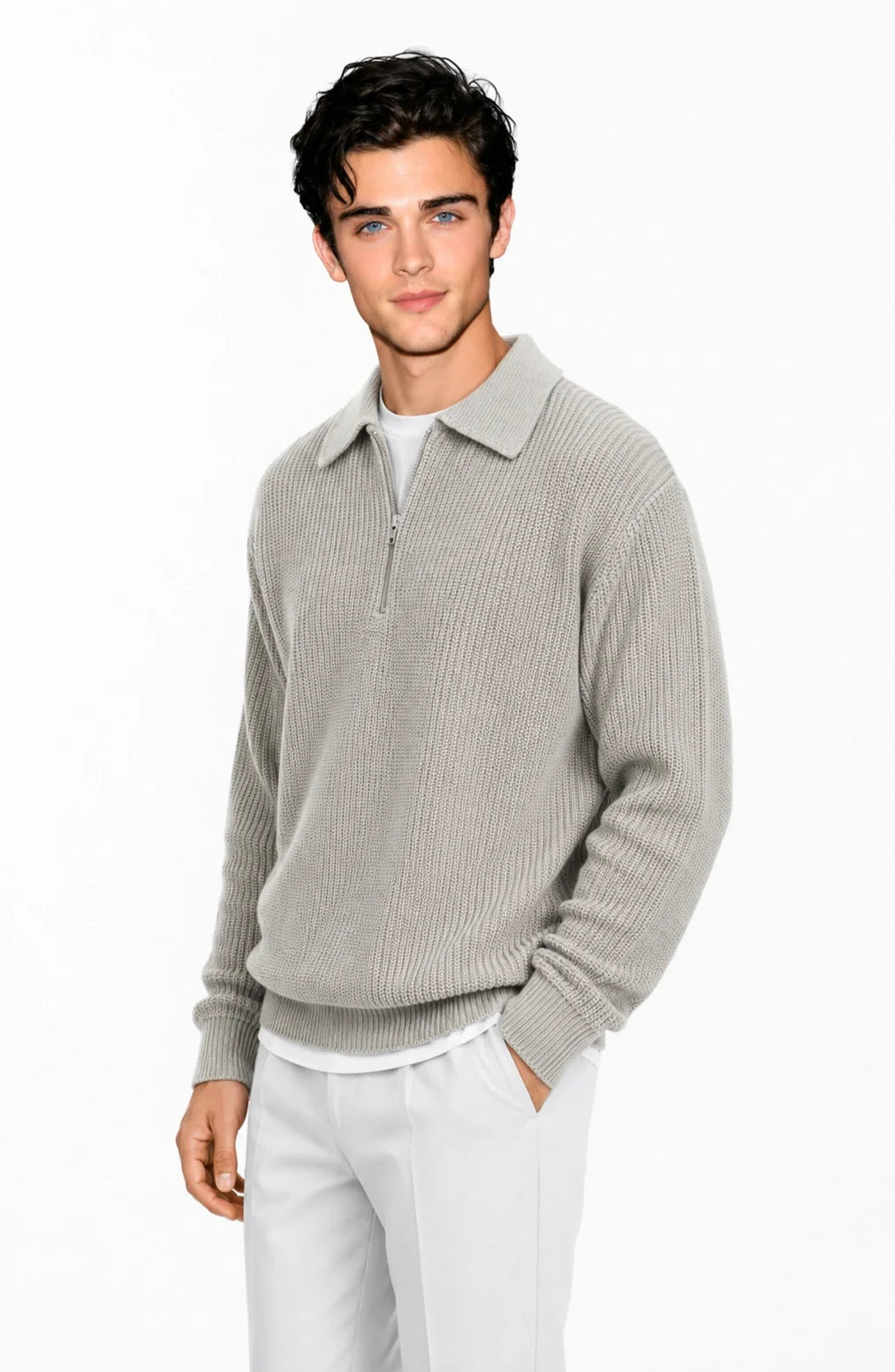 Jovera Joyce Valmont Quarter-Zip Ribbed Knit