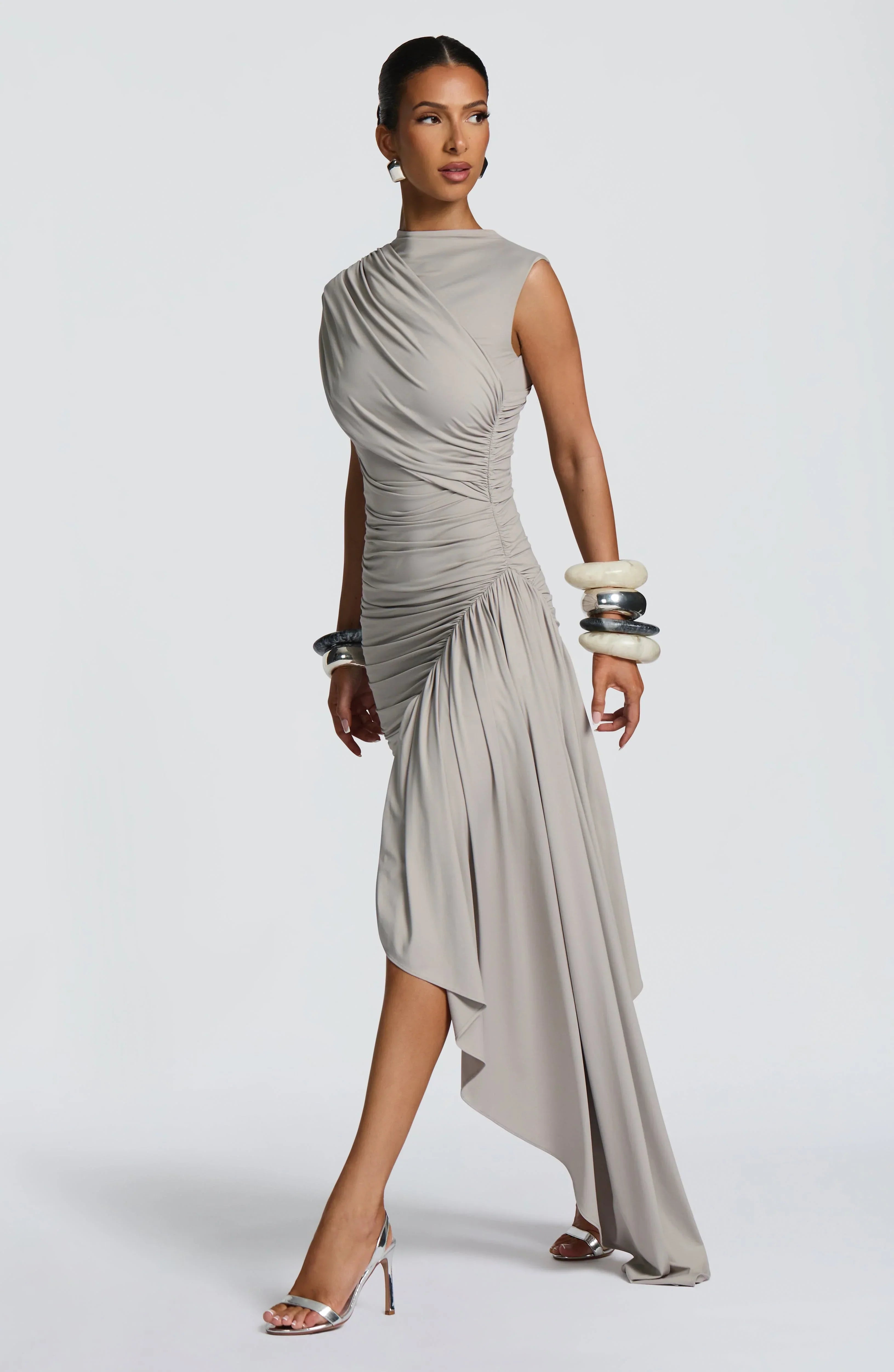 Sleeveless Pleated Waist-cinching Sheath Elegant And Fashionable Womens Dress Jovera Joyce