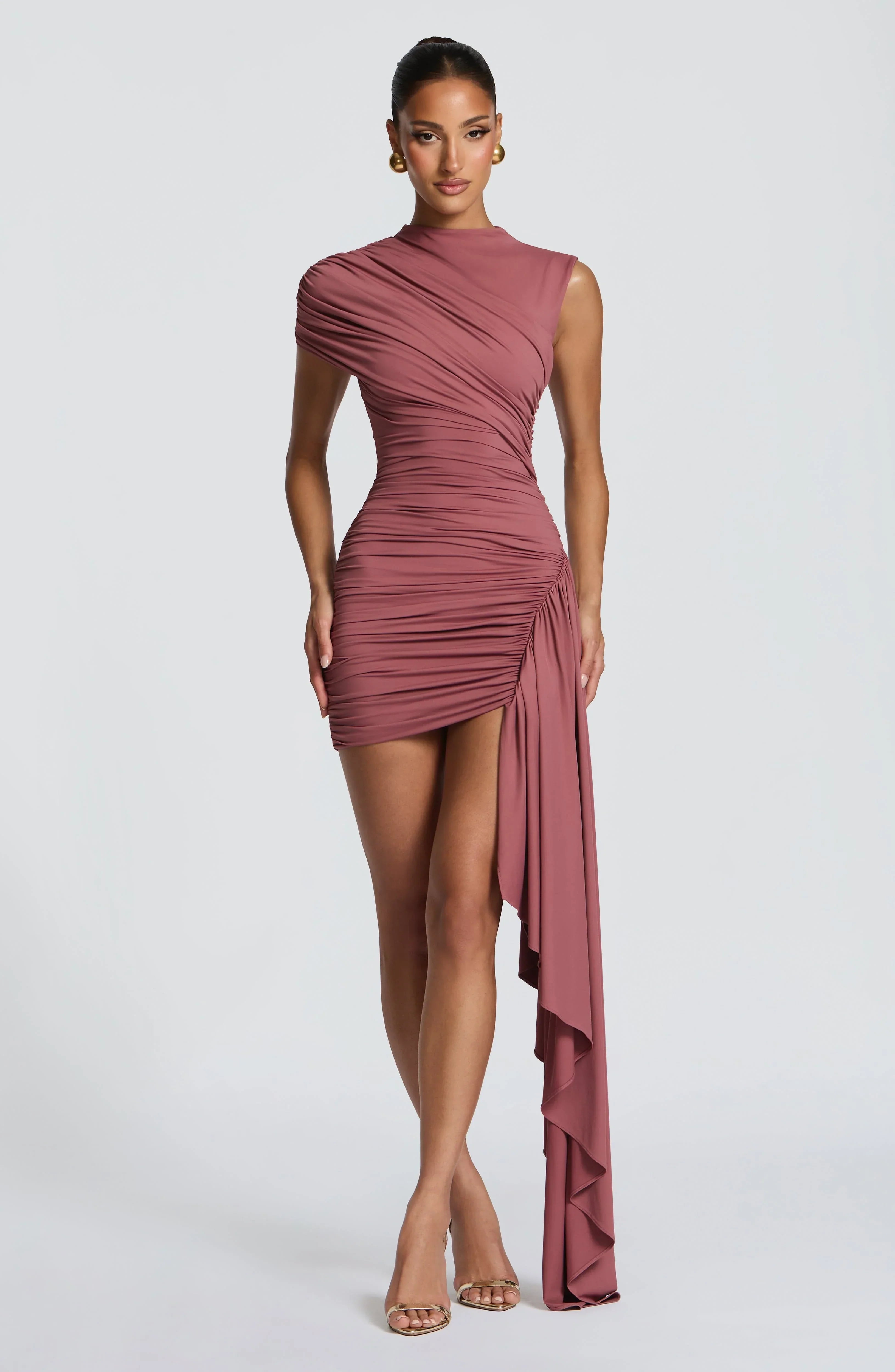 Sleeveless Pleated Waist-cinching Sheath Elegant And Fashionable Womens Dress Jovera Joyce
