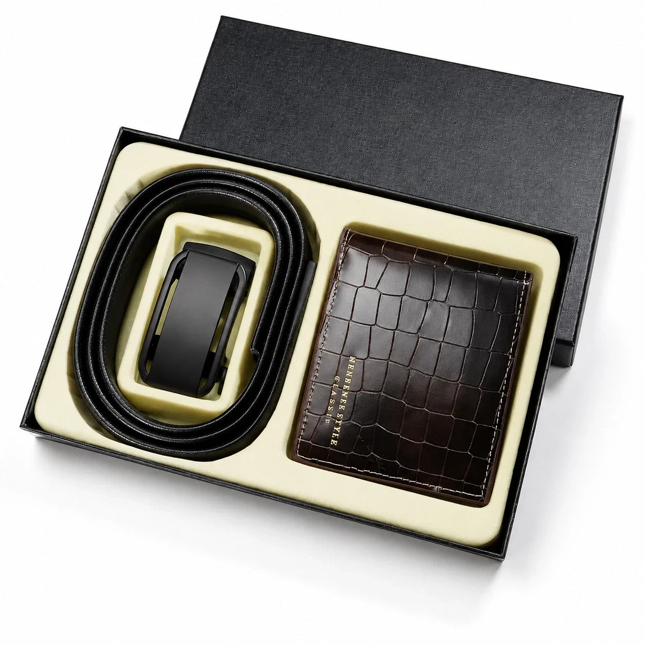 Jovera Joyce Montreux Croc-Embossed Belt &amp; Wallet Presentation Set