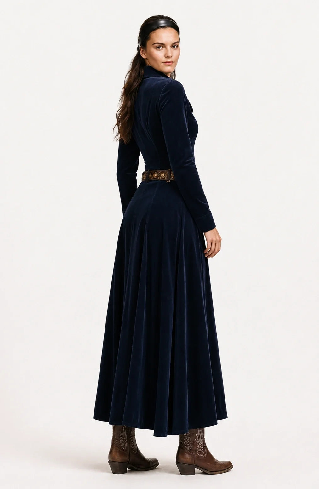 Jovera Joyce Nocturne Équestre Midnight Pleated Dress