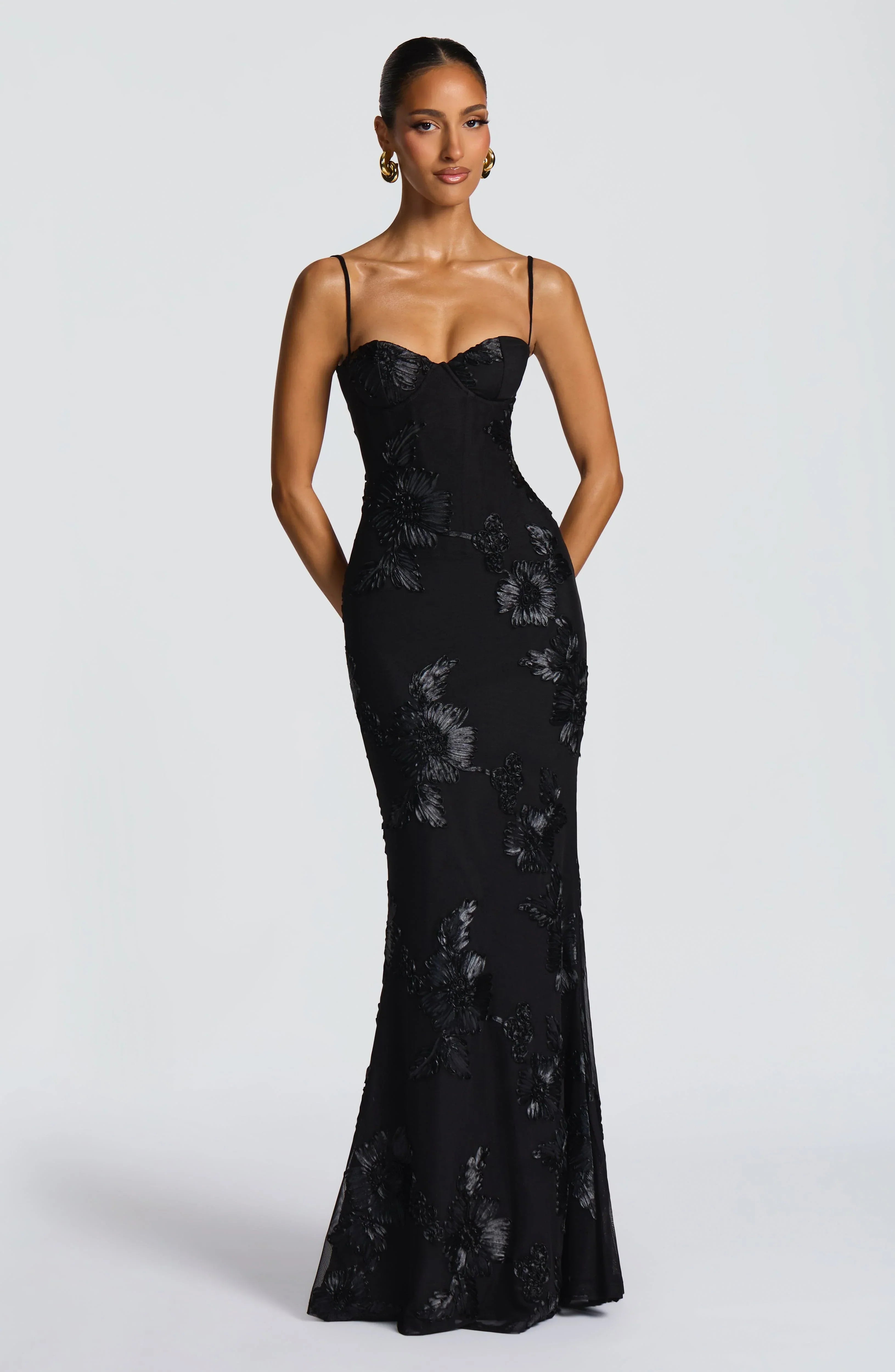 Flower-decorated Evening Dress High-end Banquet Elegant Slimming Jovera Joyce