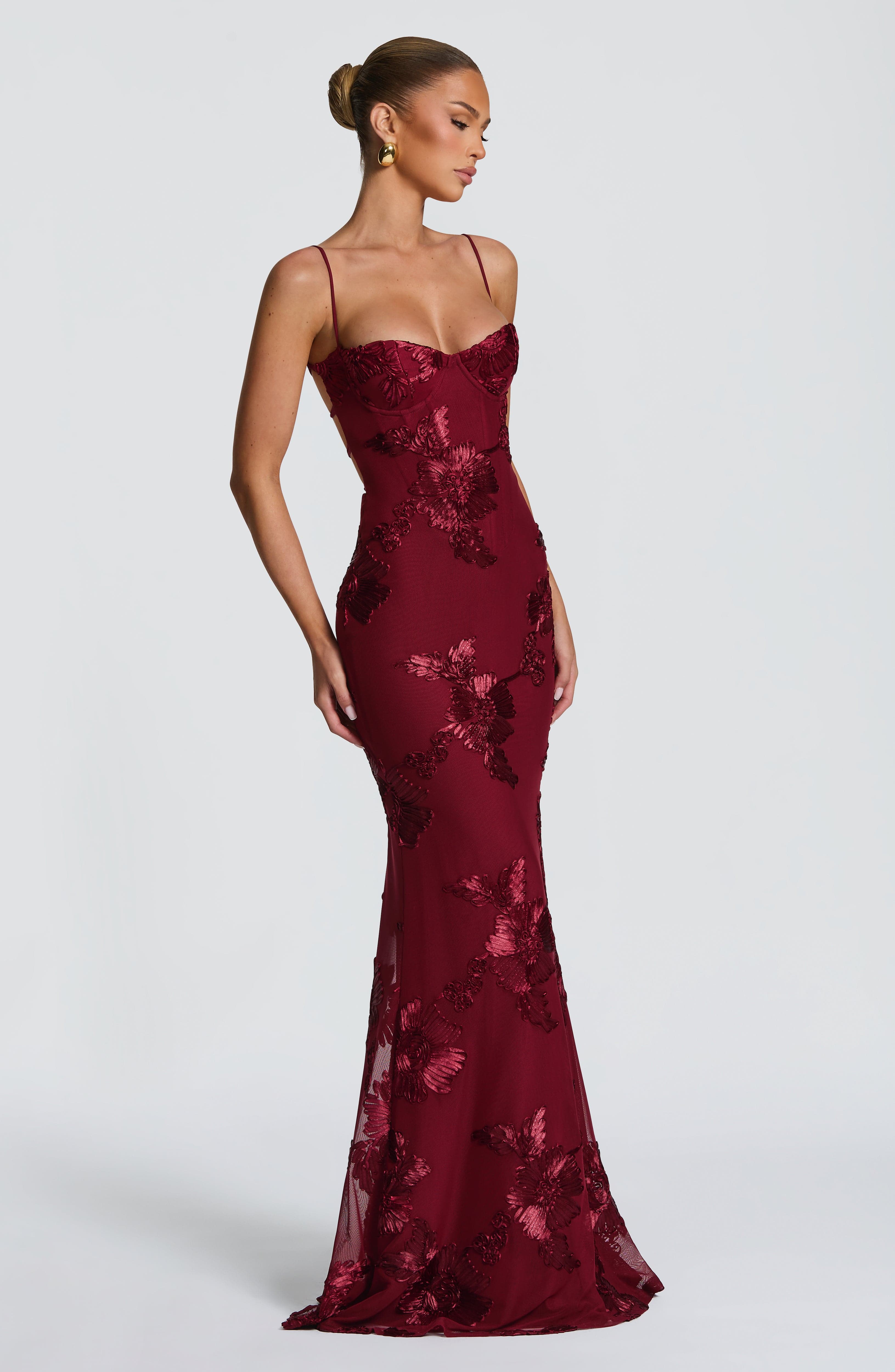 Flower-decorated Evening Dress High-end Banquet Elegant Slimming Jovera Joyce