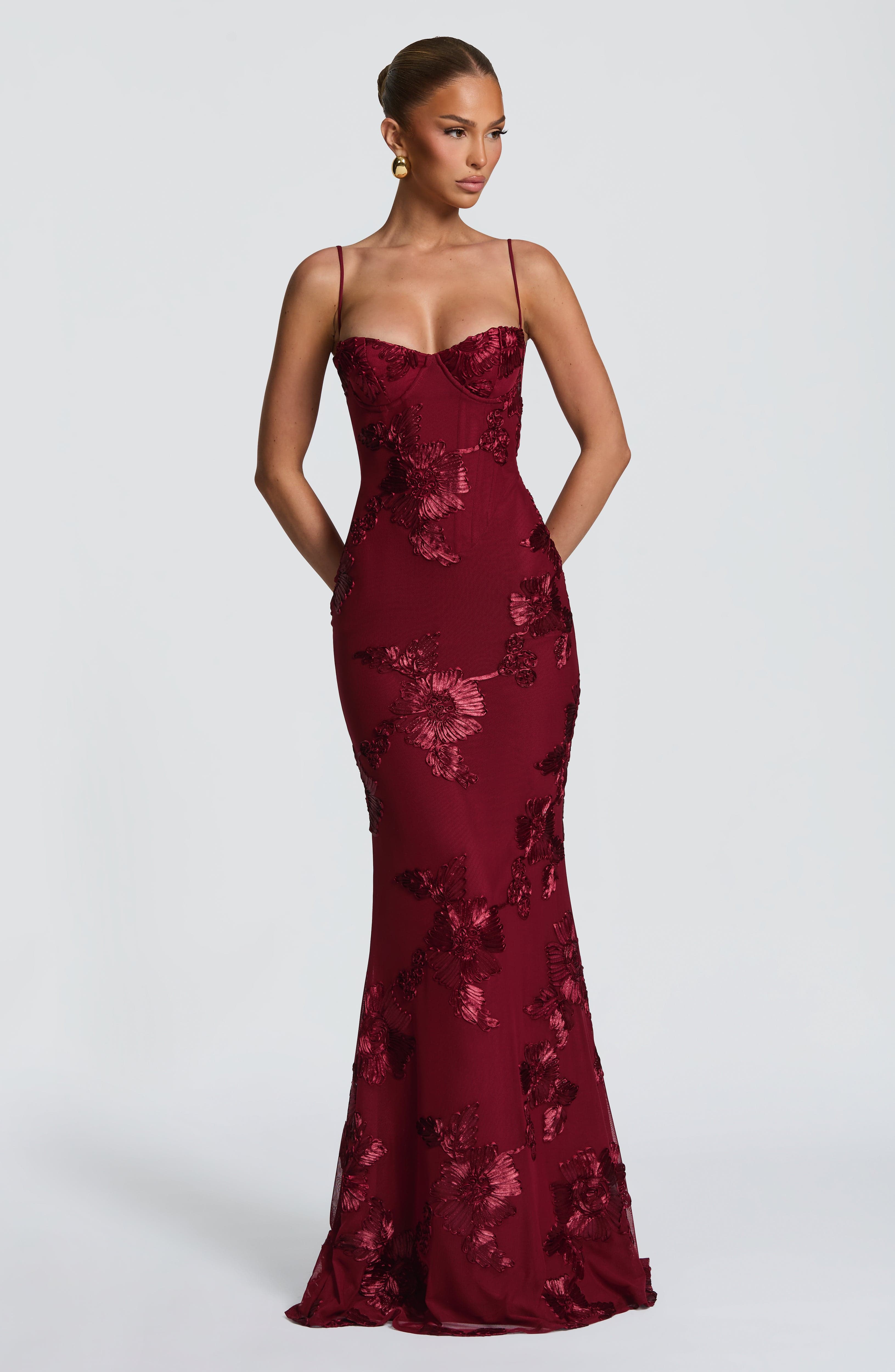 Flower-decorated Evening Dress High-end Banquet Elegant Slimming Jovera Joyce