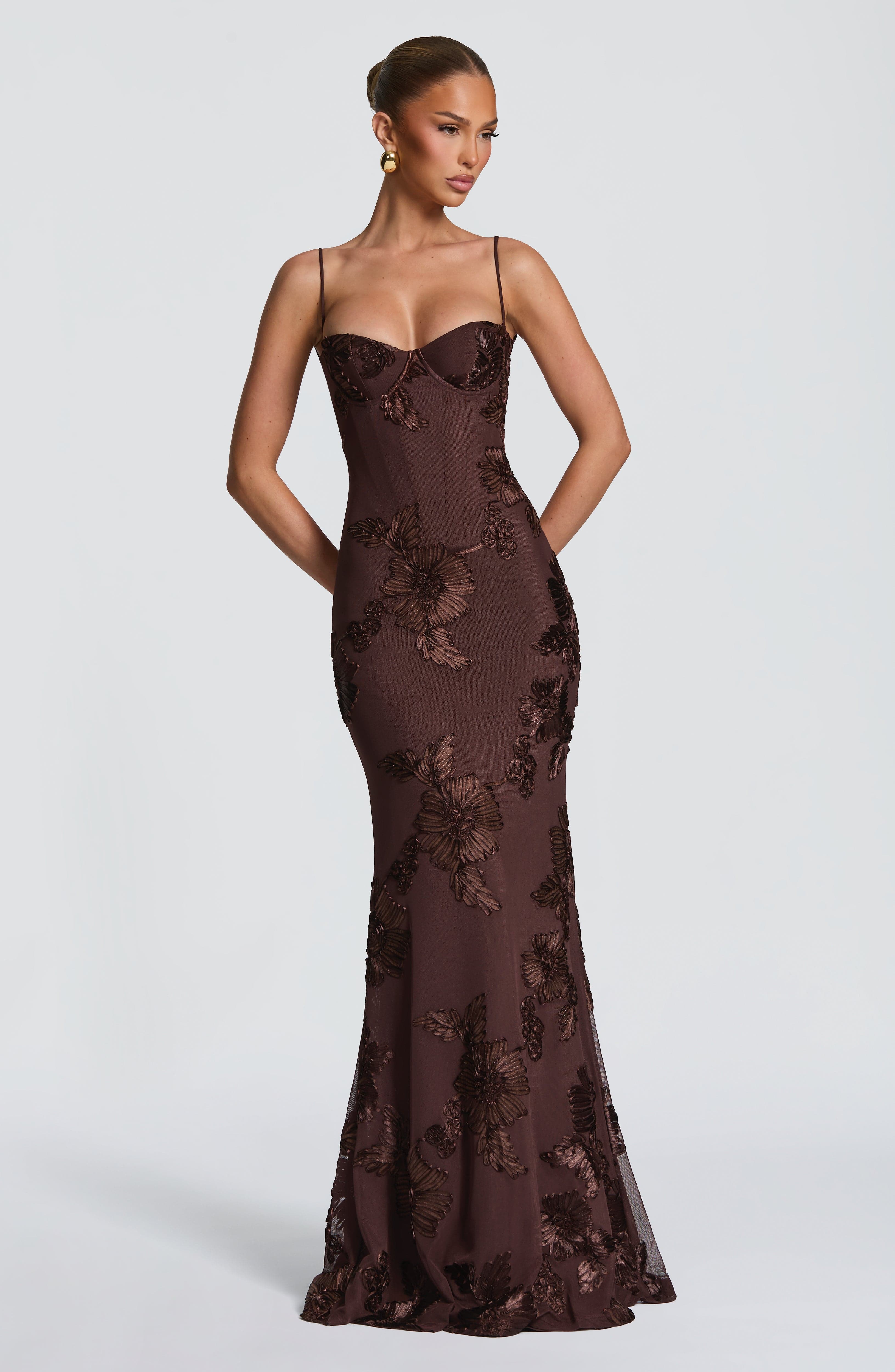 Flower-decorated Evening Dress High-end Banquet Elegant Slimming Jovera Joyce