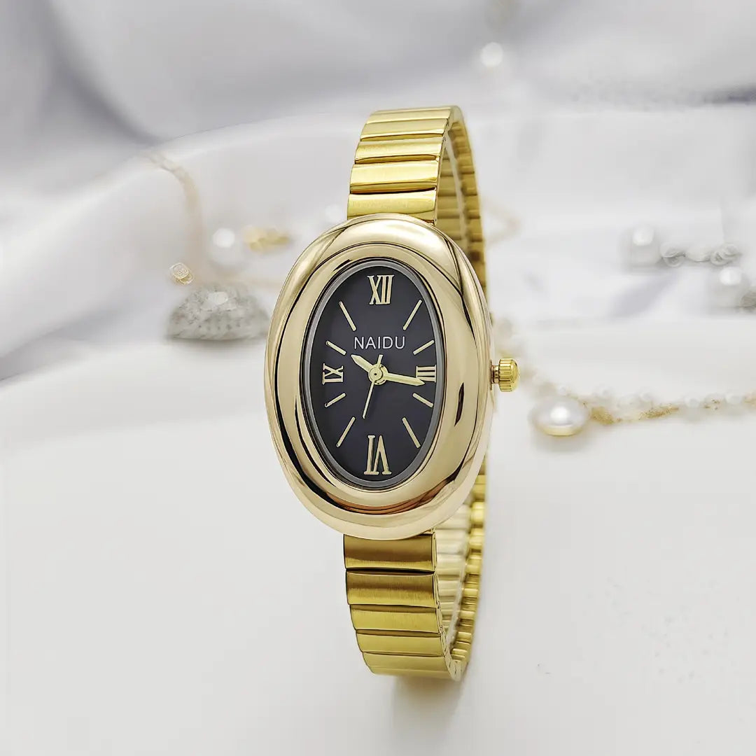 Cross-Border New Women's Watch Small Gold Watch Southeast Asia Hot-Selling Simple Women's Watch Oval Gold Quartz Watch