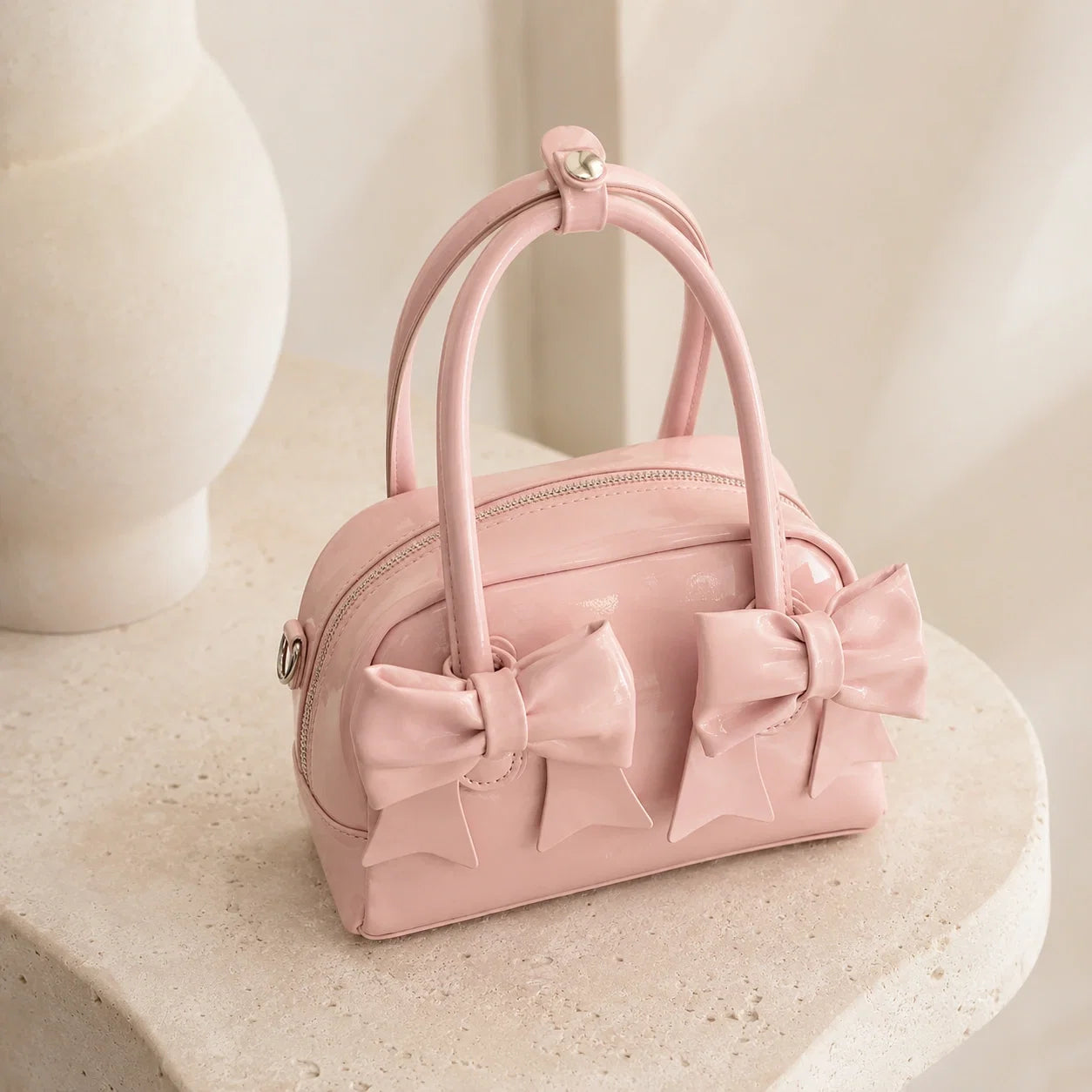 Jovera Joyce Belle Époque Double-Bow Gloss Handbag