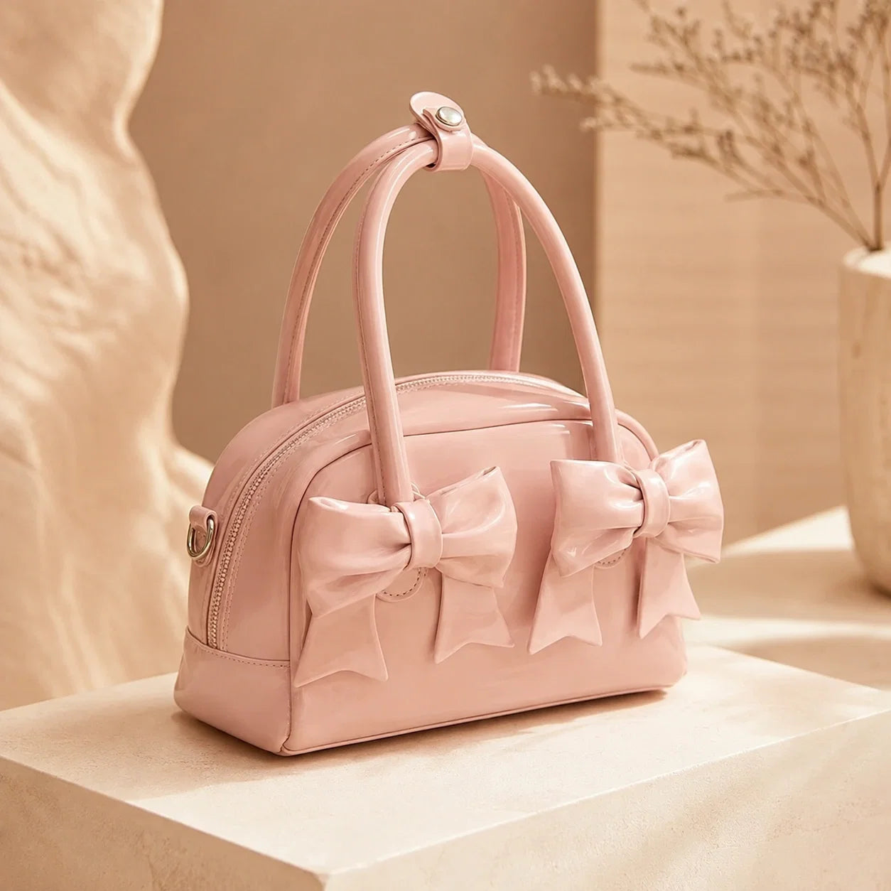 Jovera Joyce Belle Époque Double-Bow Gloss Handbag