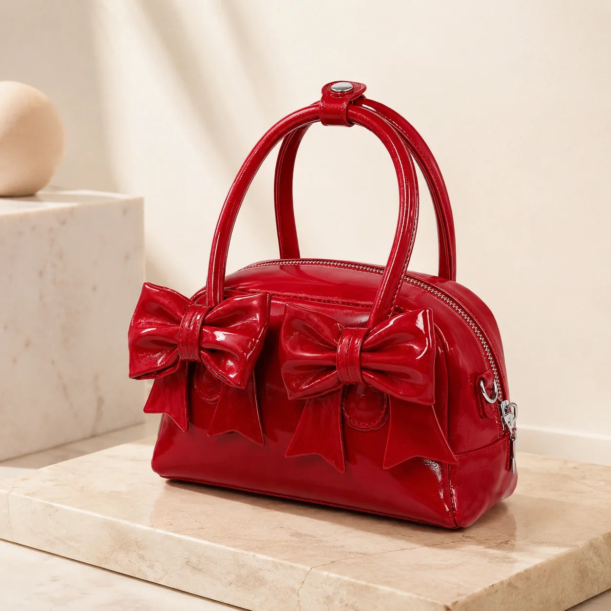 Jovera Joyce Belle Époque Double-Bow Gloss Handbag