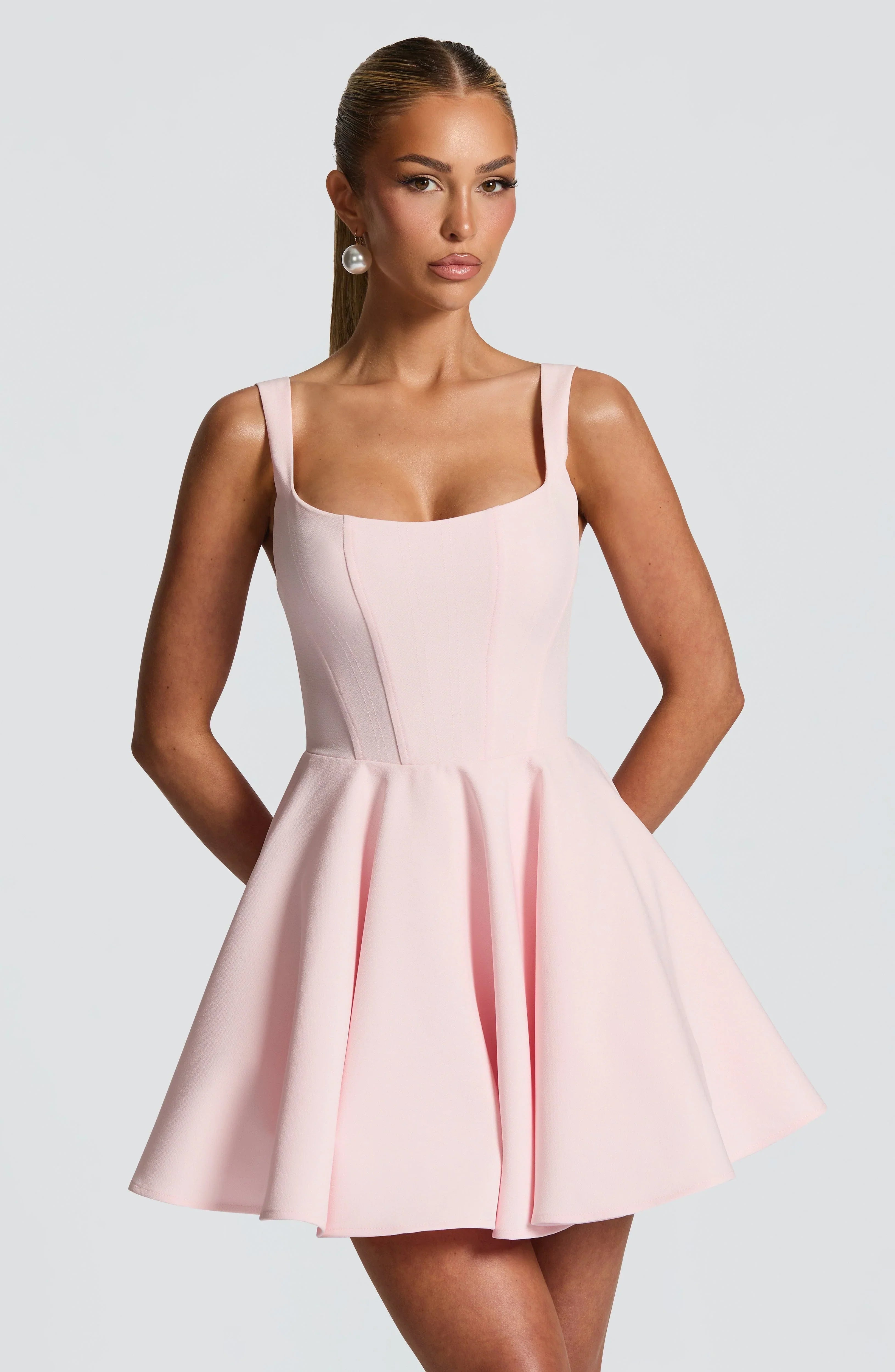 Solid Color Square Collar Sling Dress Women Jovera Joyce