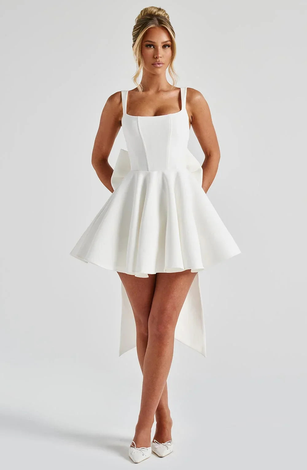 Solid Color Square Collar Sling Dress Women Jovera Joyce