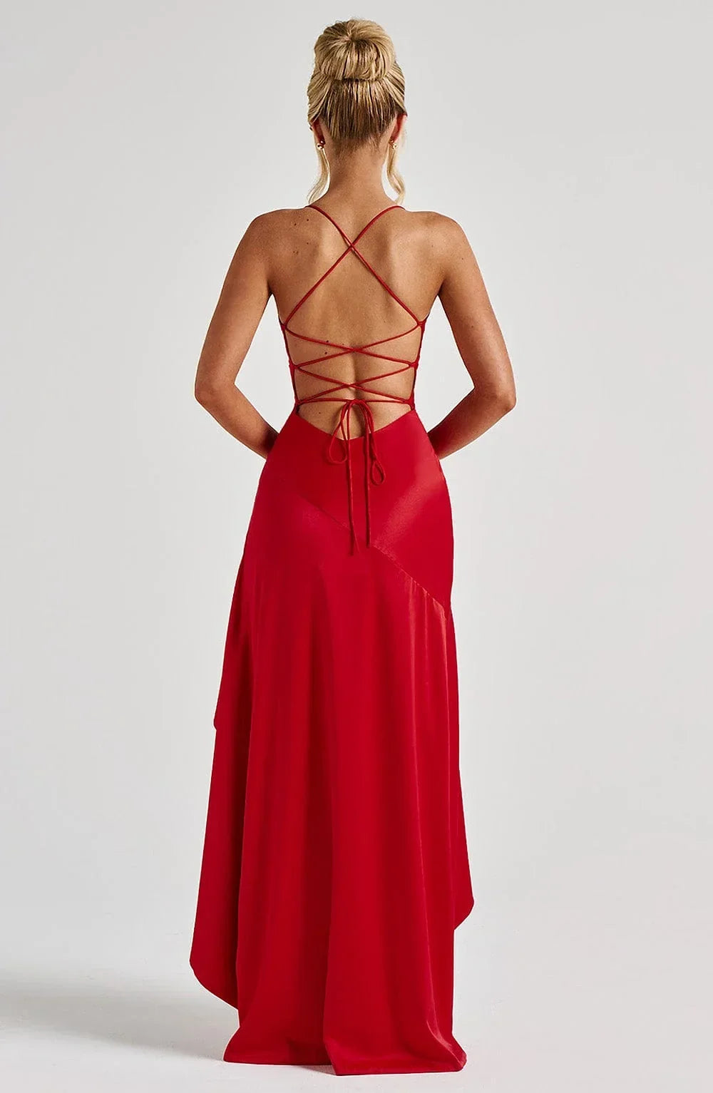 Women's Backless Ruffles Irregular Dress Summer Fashion Evening Party Club Split Suspender Maxi Dresses Clothing Jovera Joyce