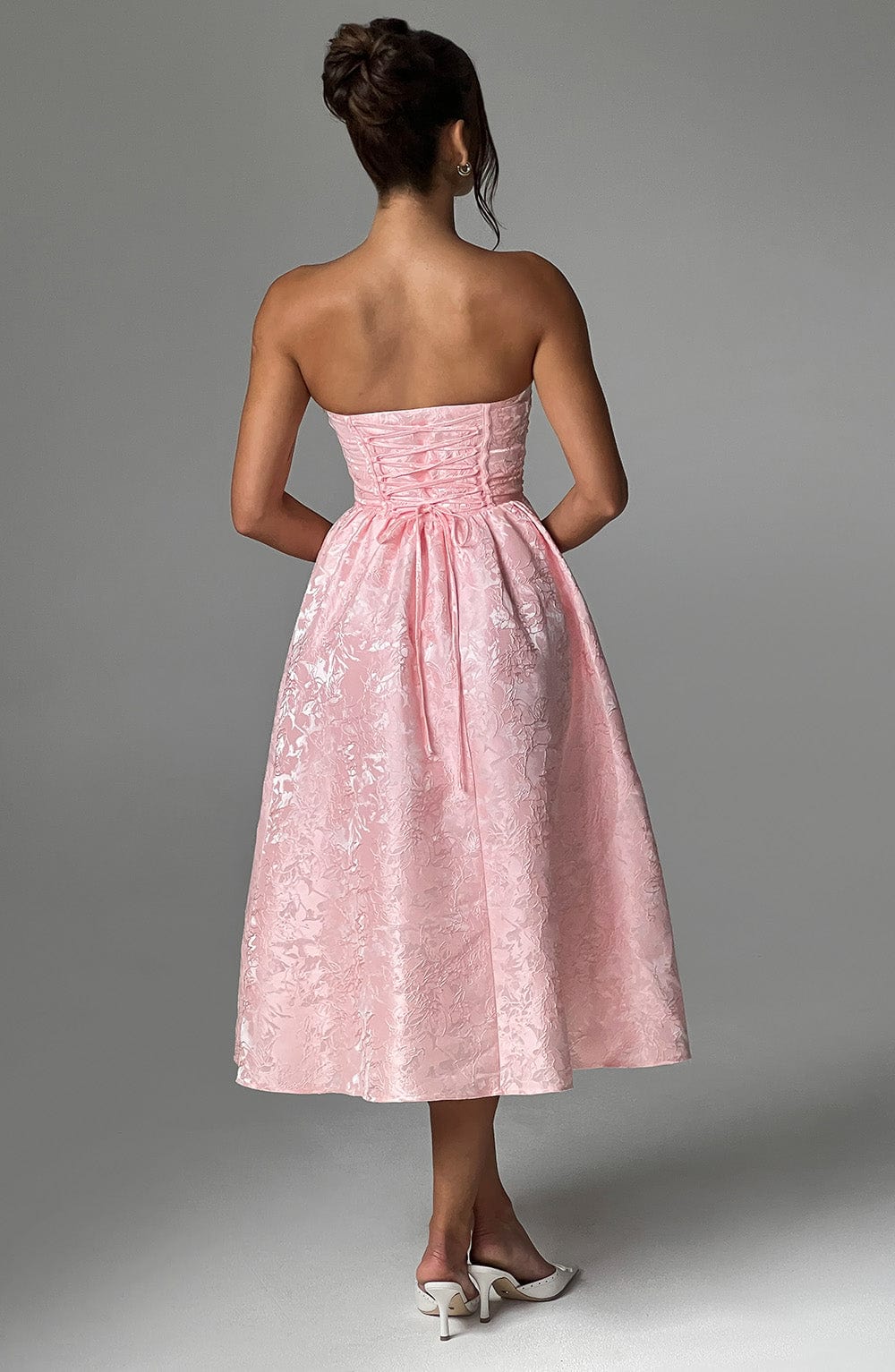 Women's Slim-fit Jacquard Satin Tube Top Dress Jovera Joyce